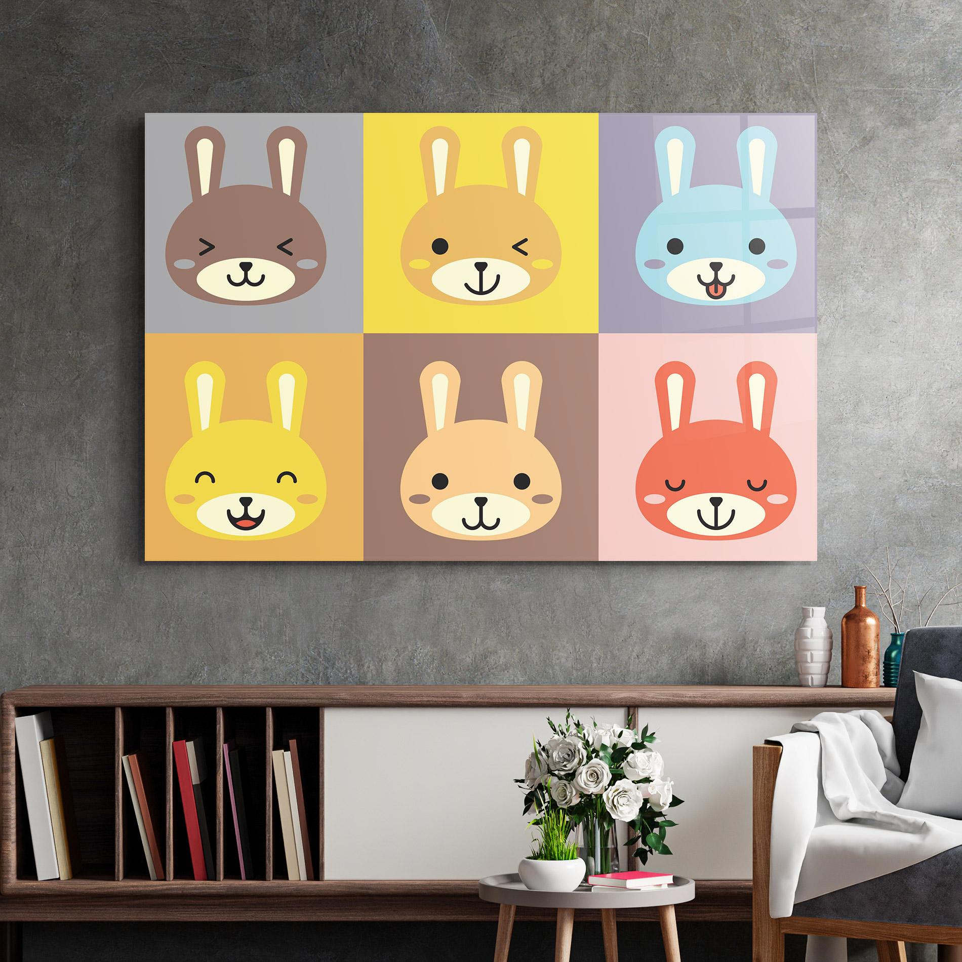 Glasbild Bunny Colors mockup 2
