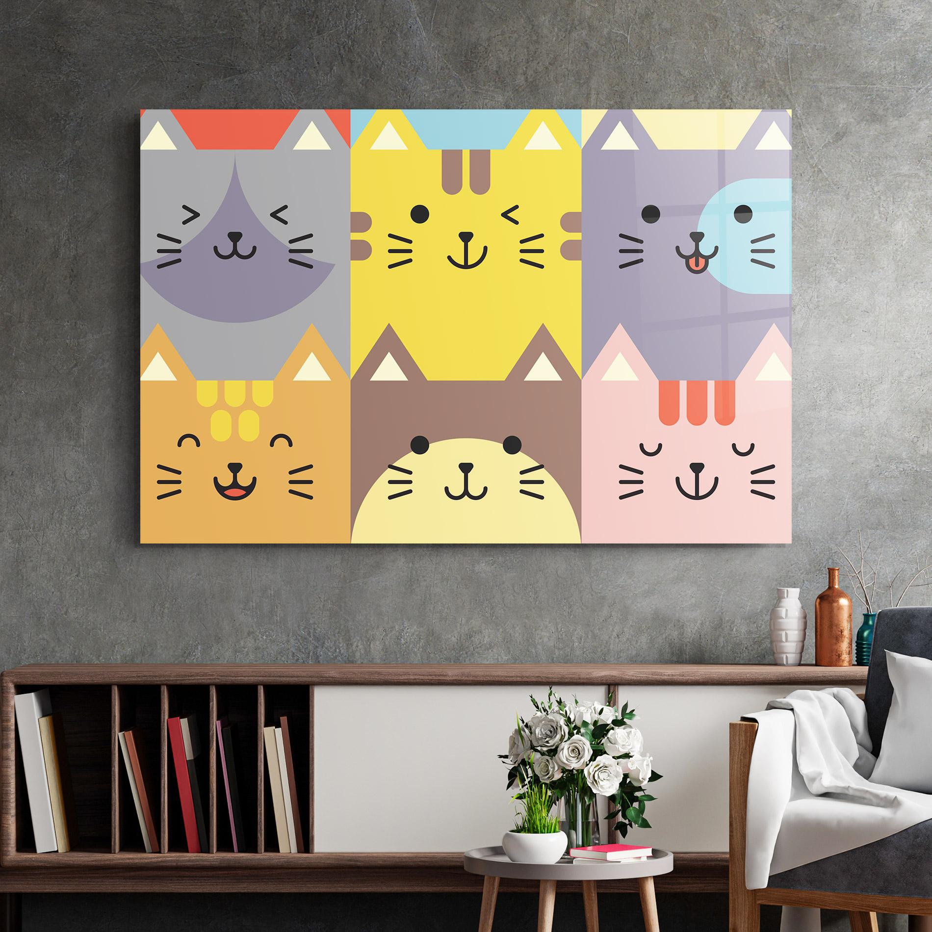 Glasbild Cat Colors mockup 2