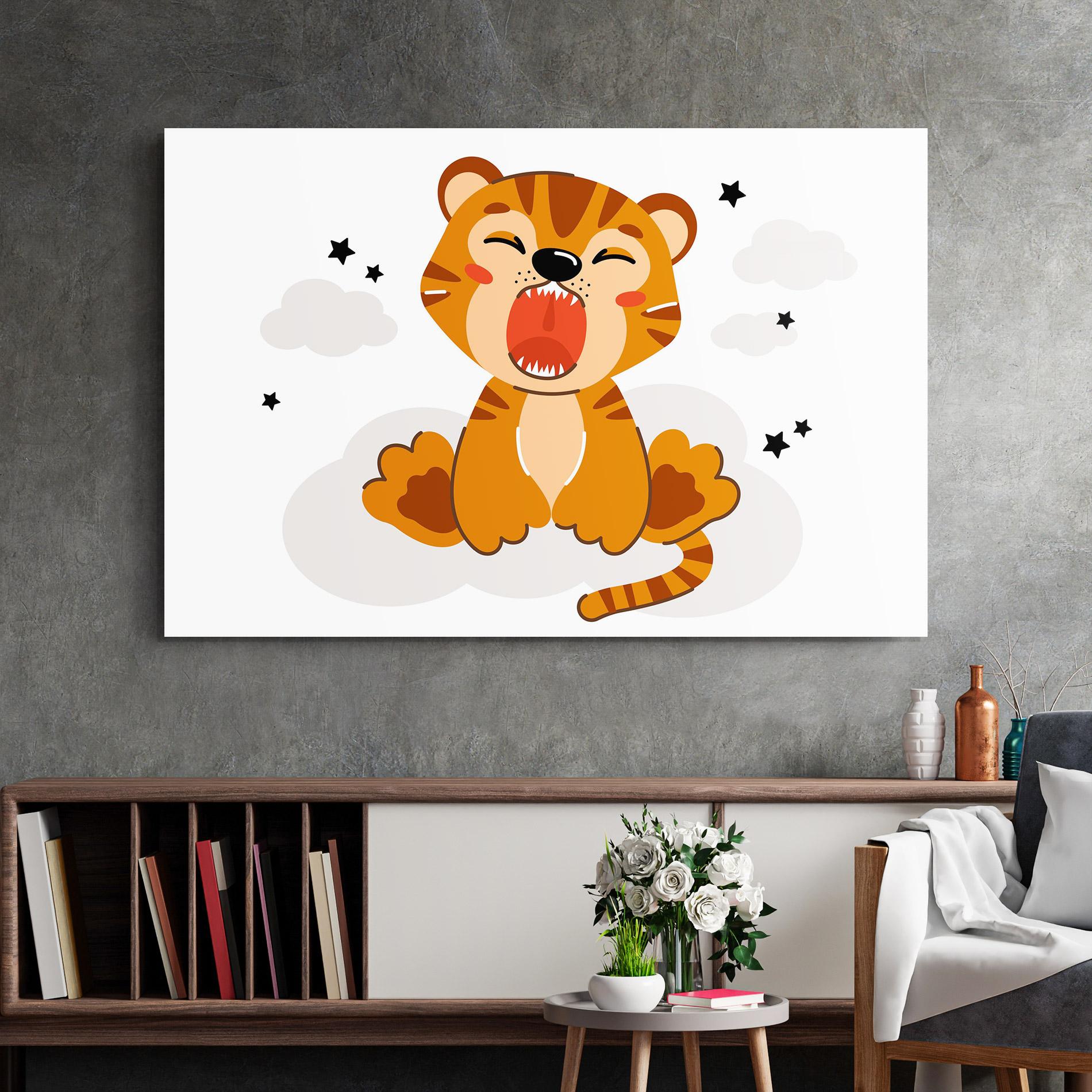 Glasbild Cute Sleepy Tiger mockup 2