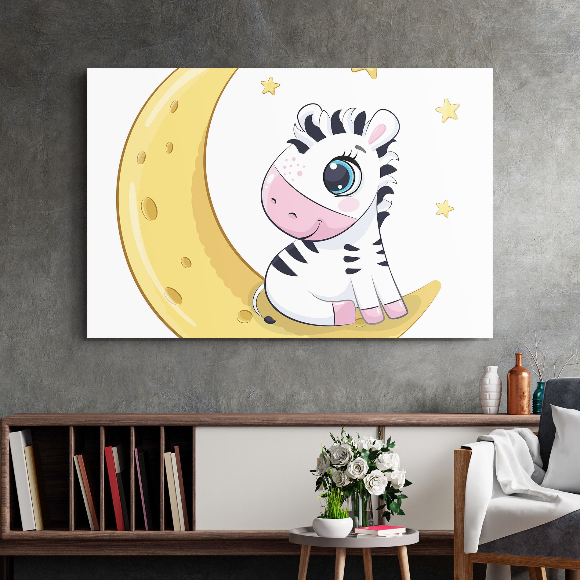 Cute Zebra Moon mockup 2
