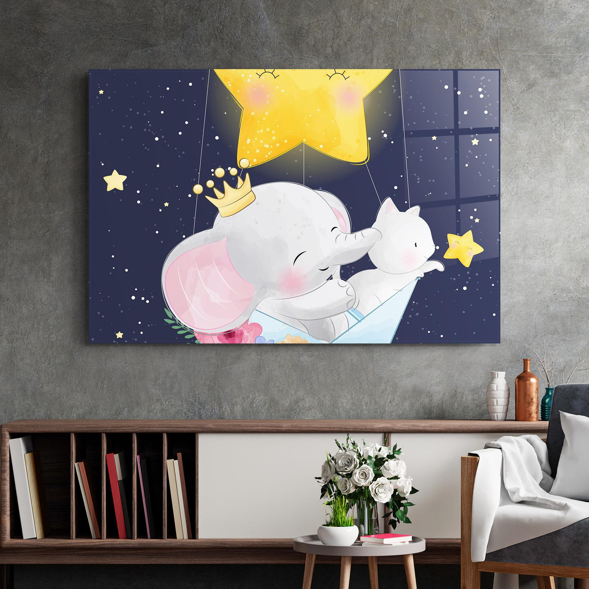 Glasbild Elephant Cat mockup 2