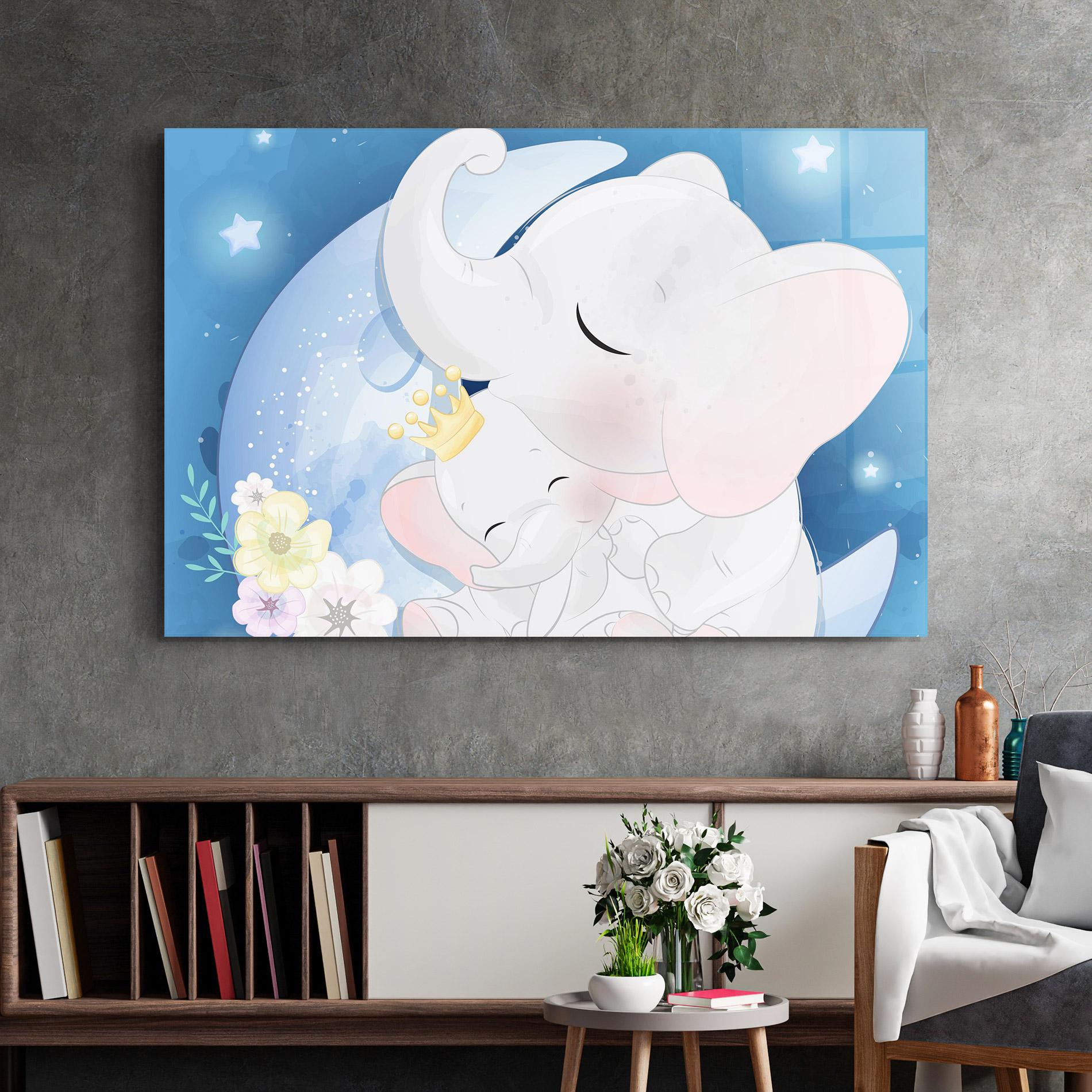 Glasbild Elephant King mockup 2