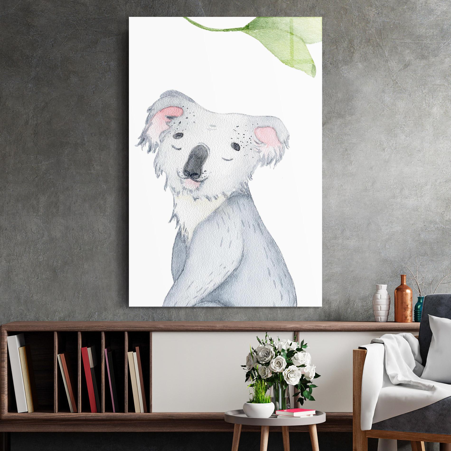 Glasbild Baby Koala mockup 2