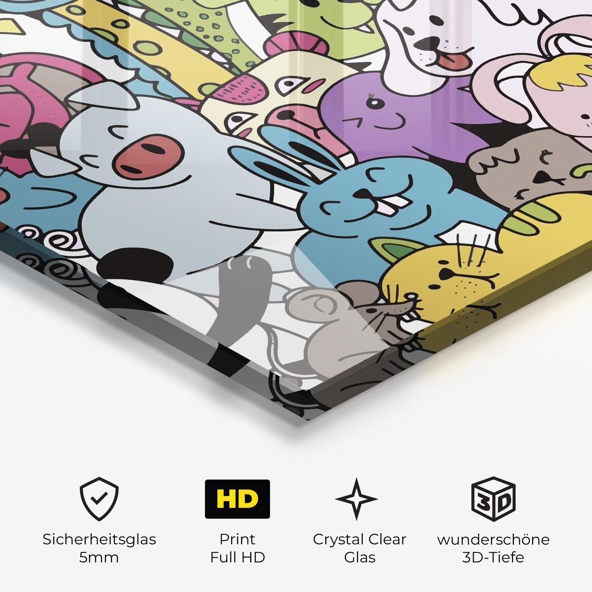 Glasbild Animals Cartoon mockup 3