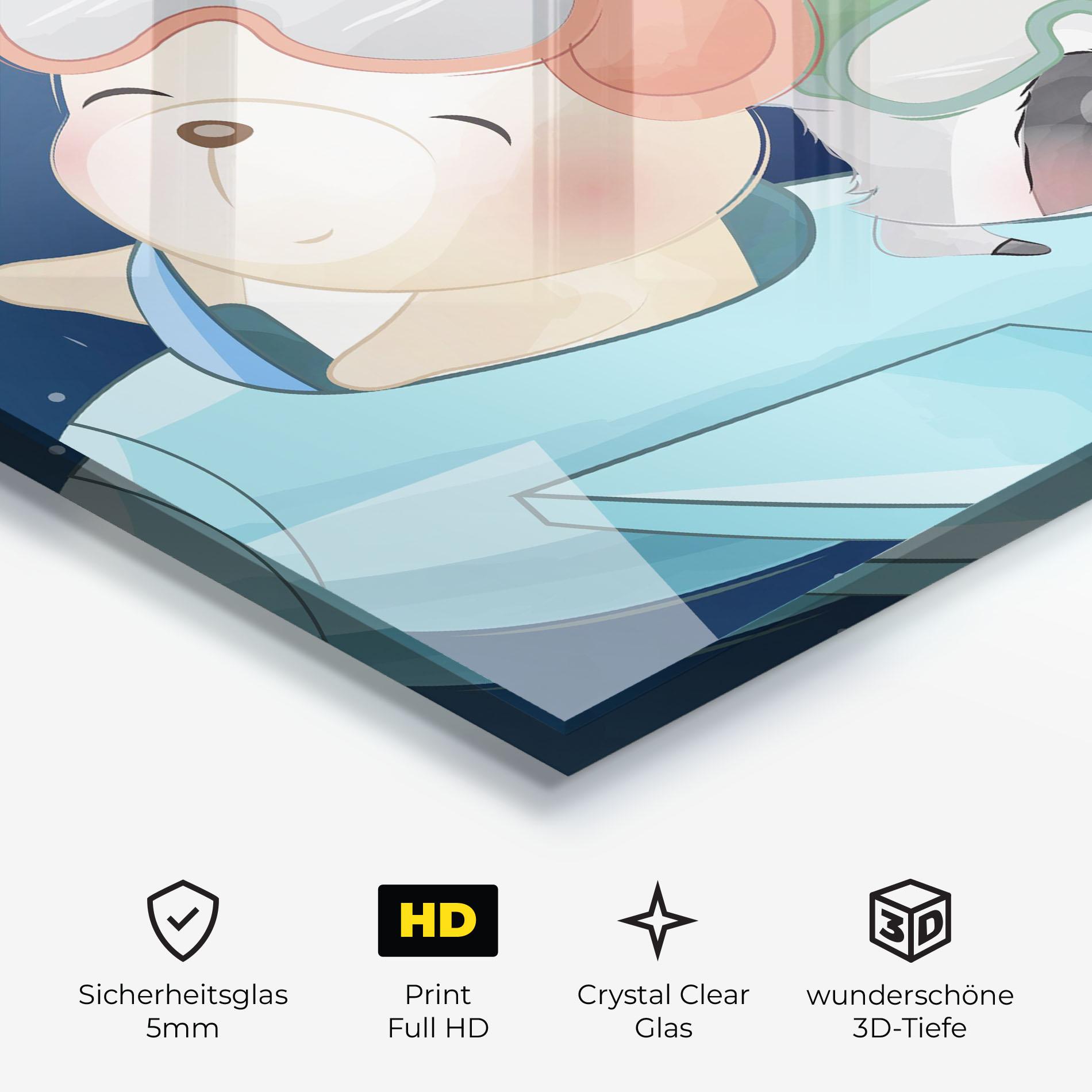 Glasbild Bear Flying Star mockup 3