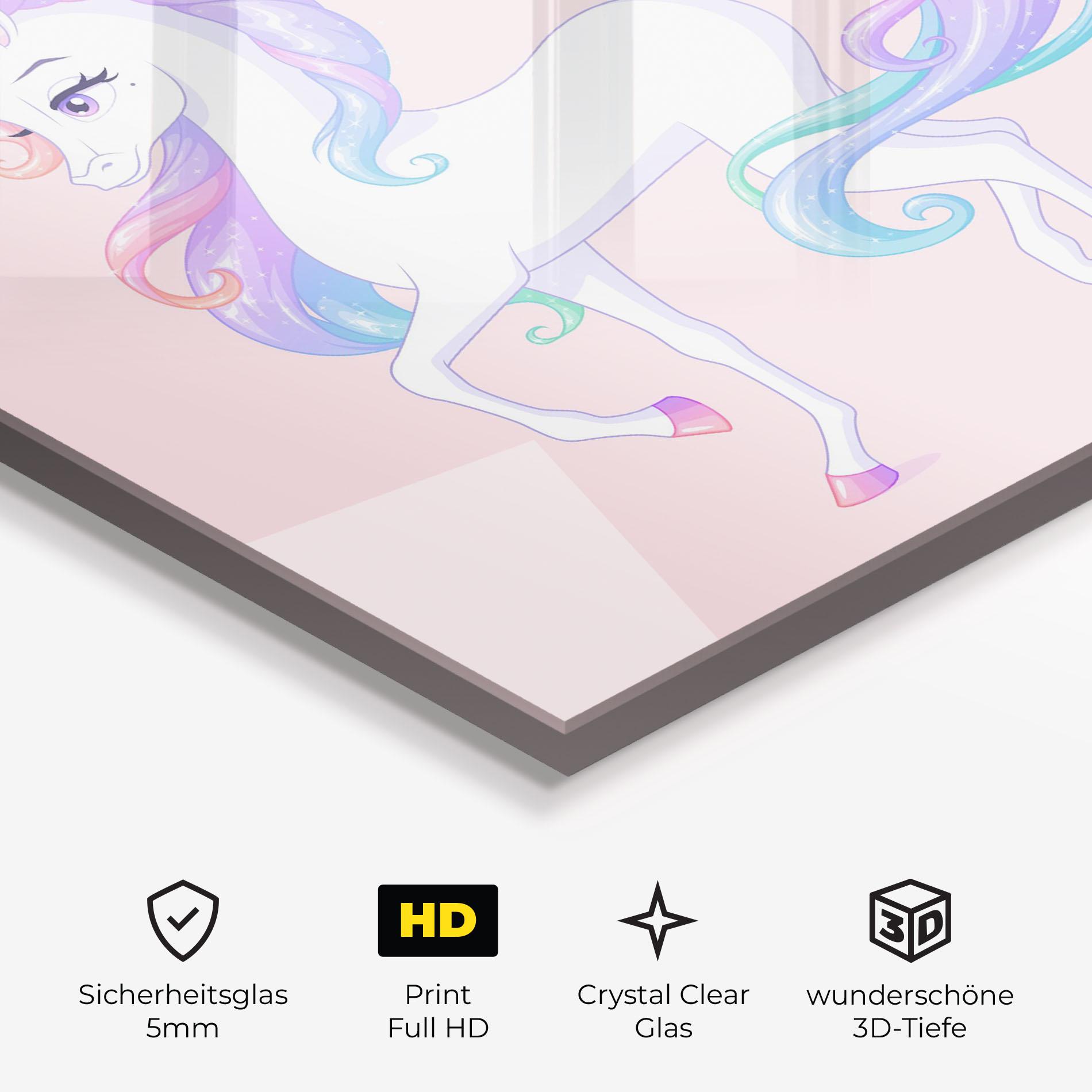 Glasbild Beautiful Unicorn mockup 3