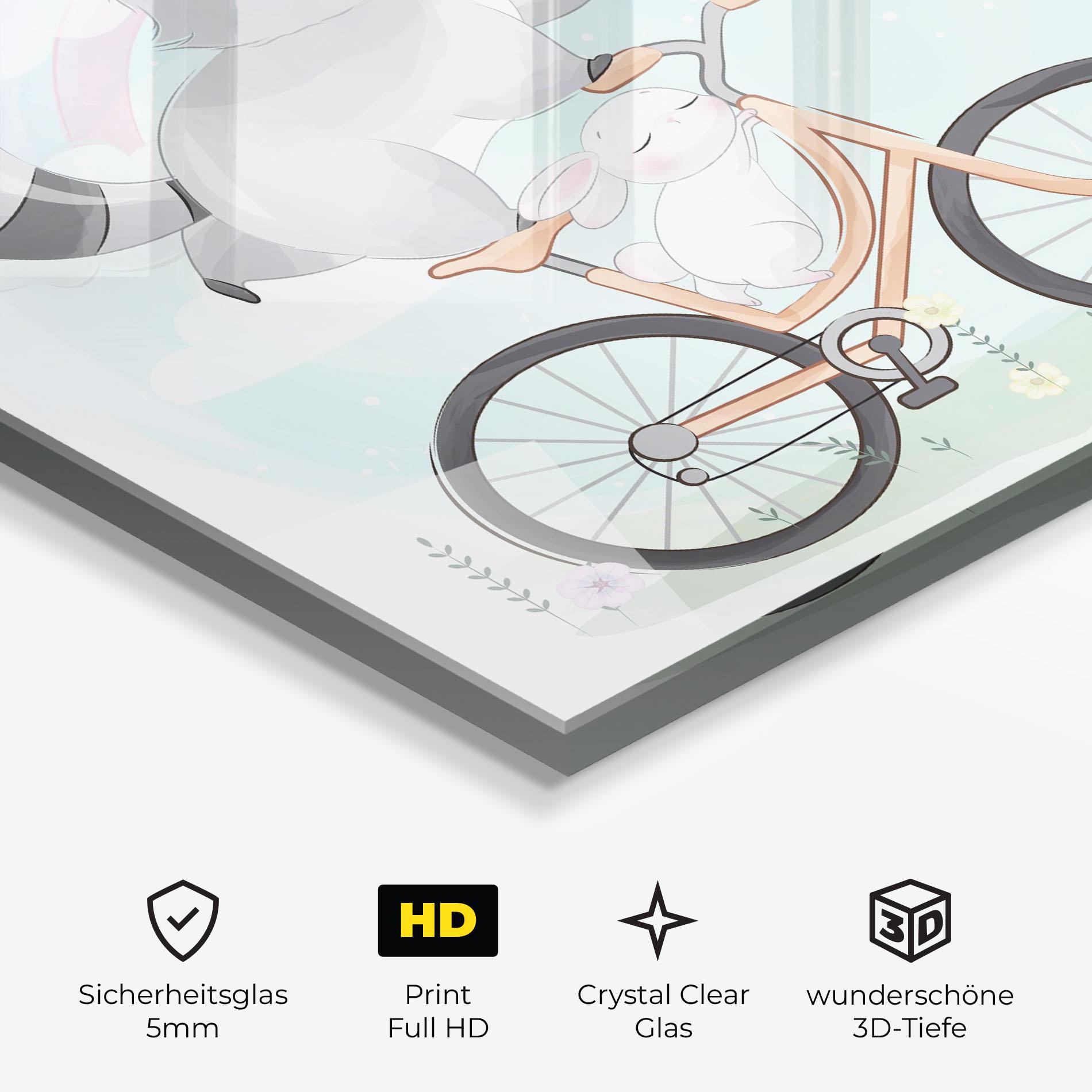 Glasbild Bike Ride Animal mockup 3