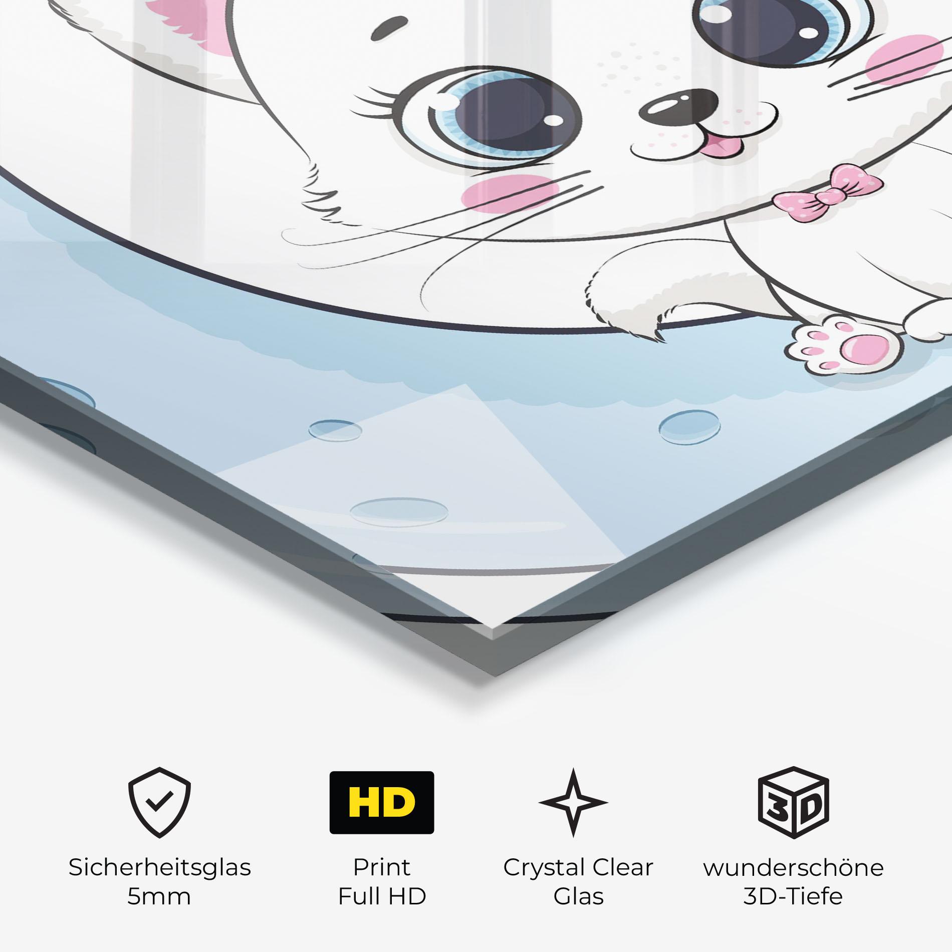 Glasbild Blue Moon Cat mockup 3