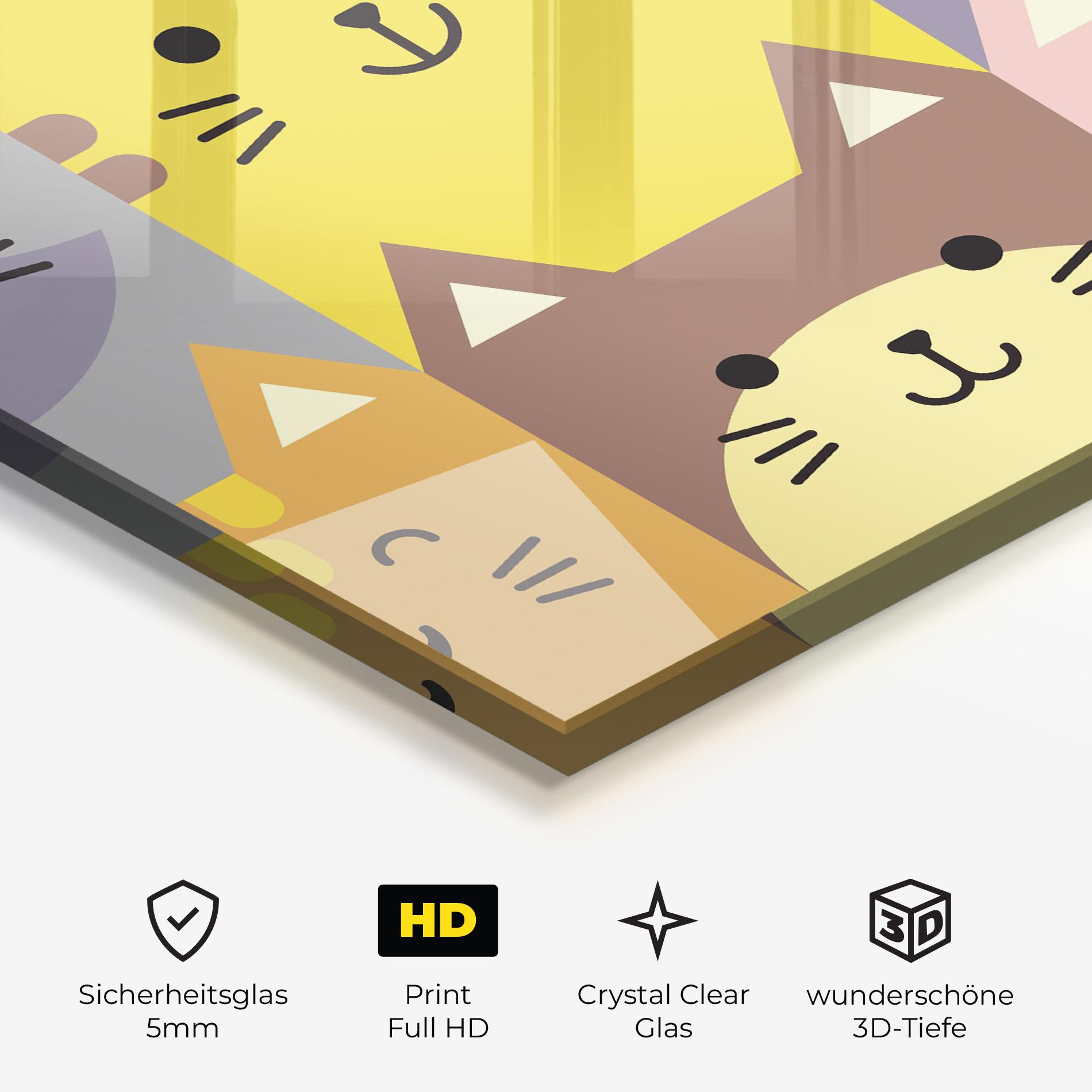 Glasbild Cat Colors mockup 3