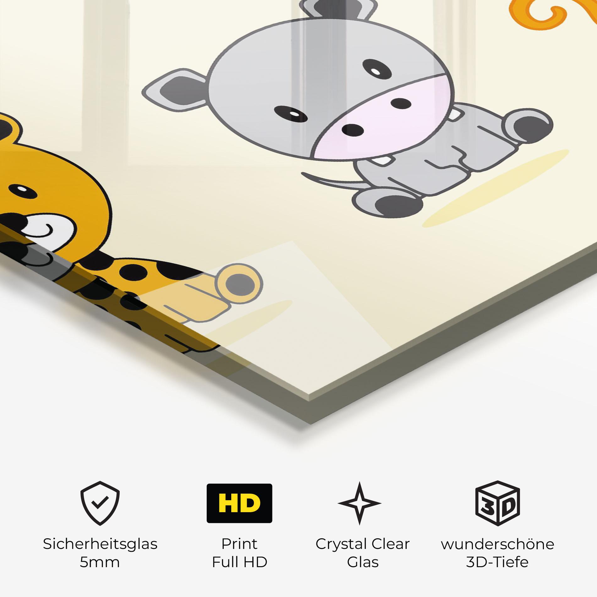 Glasbild Cream Animals mockup 3