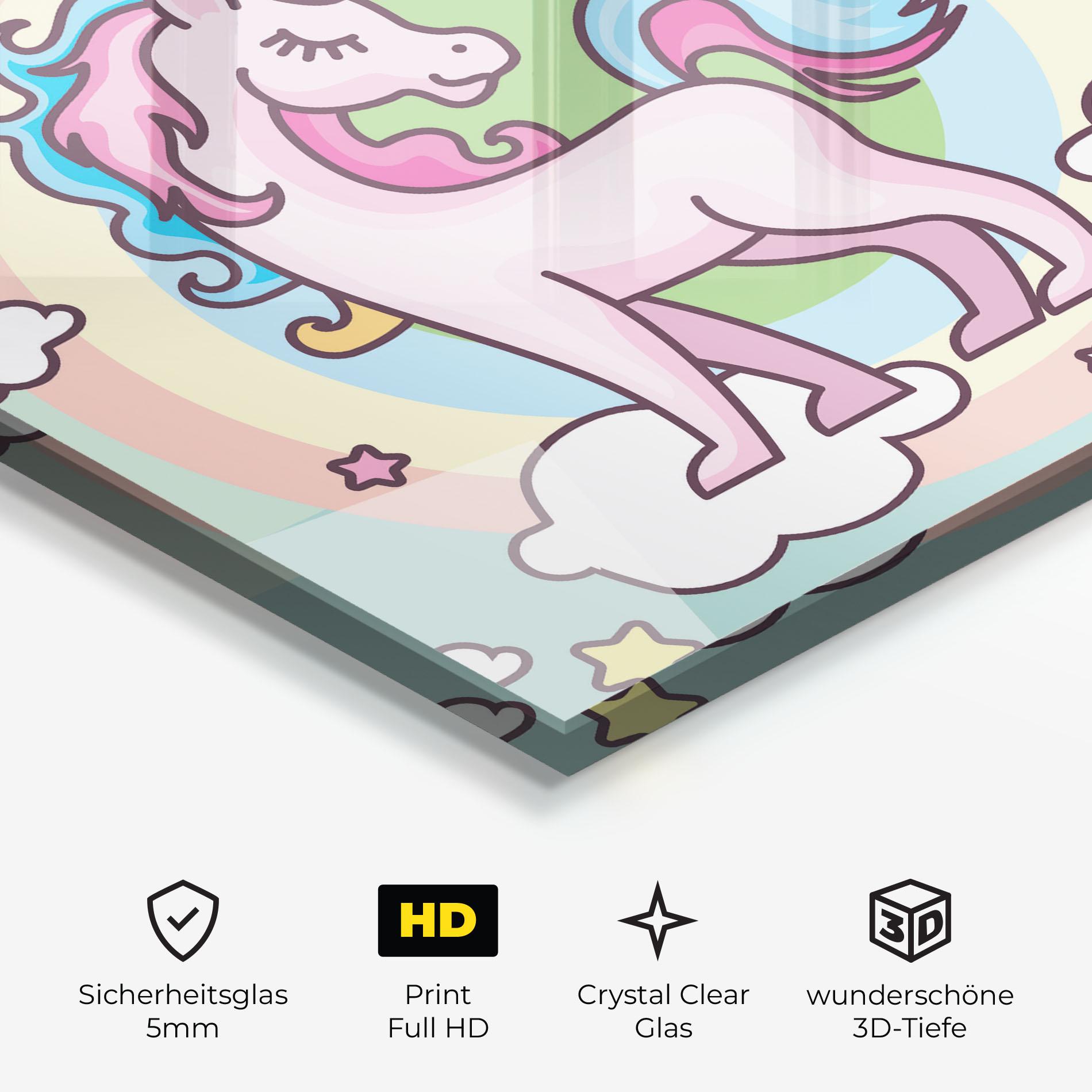 Glasbild Cute Unicorn Art mockup 3
