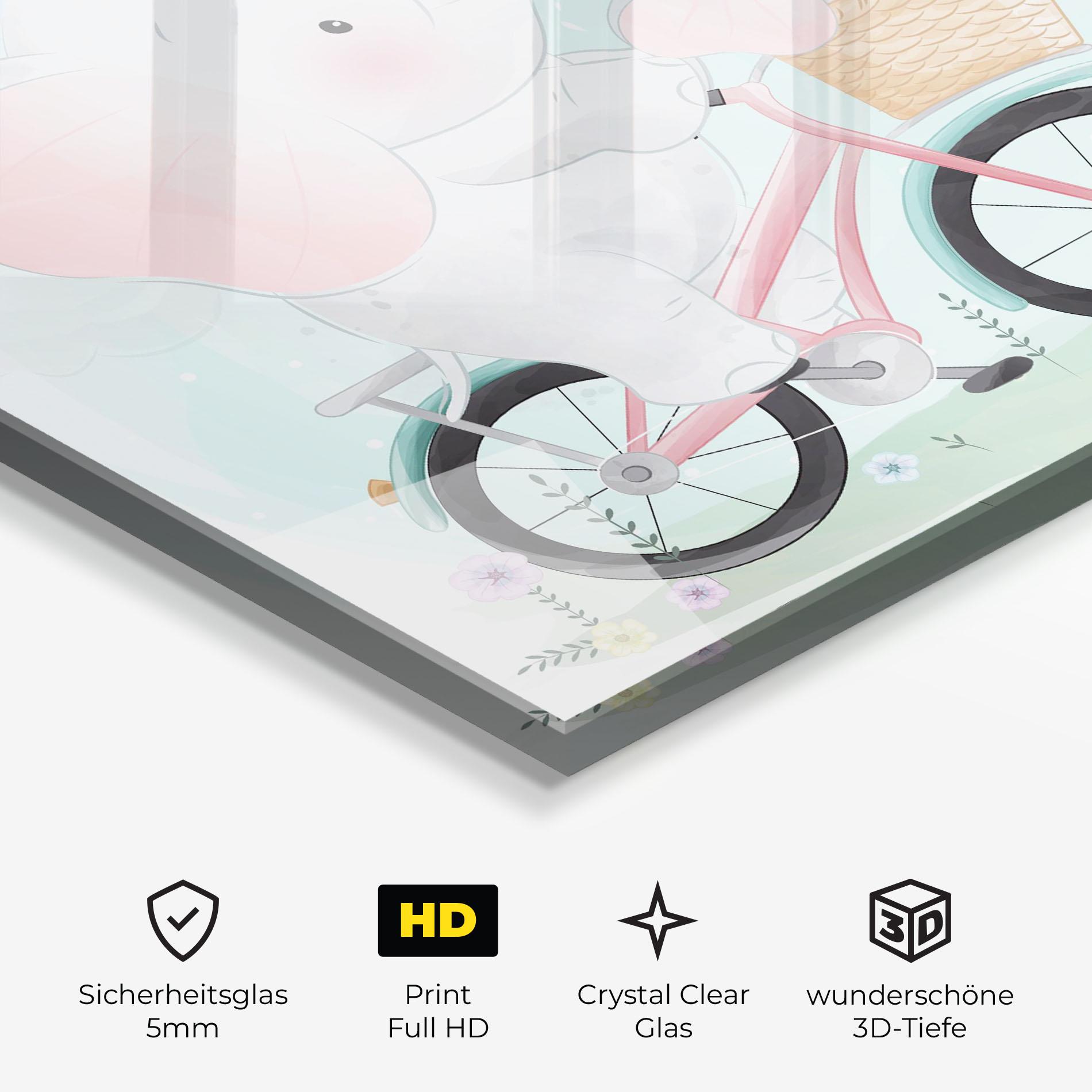 Glasbild Elephant Bike mockup 3