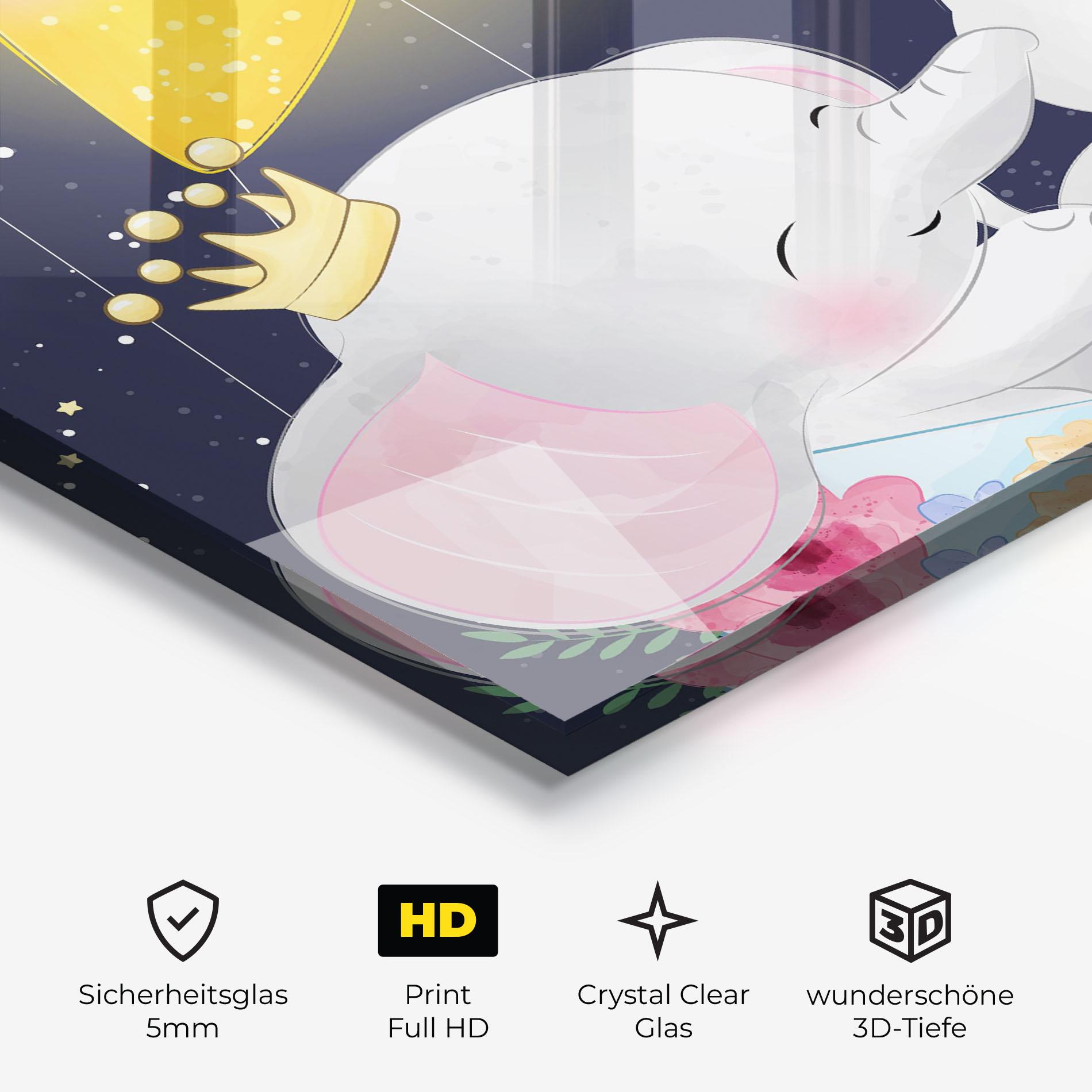 Glasbild Elephant Cat mockup 3