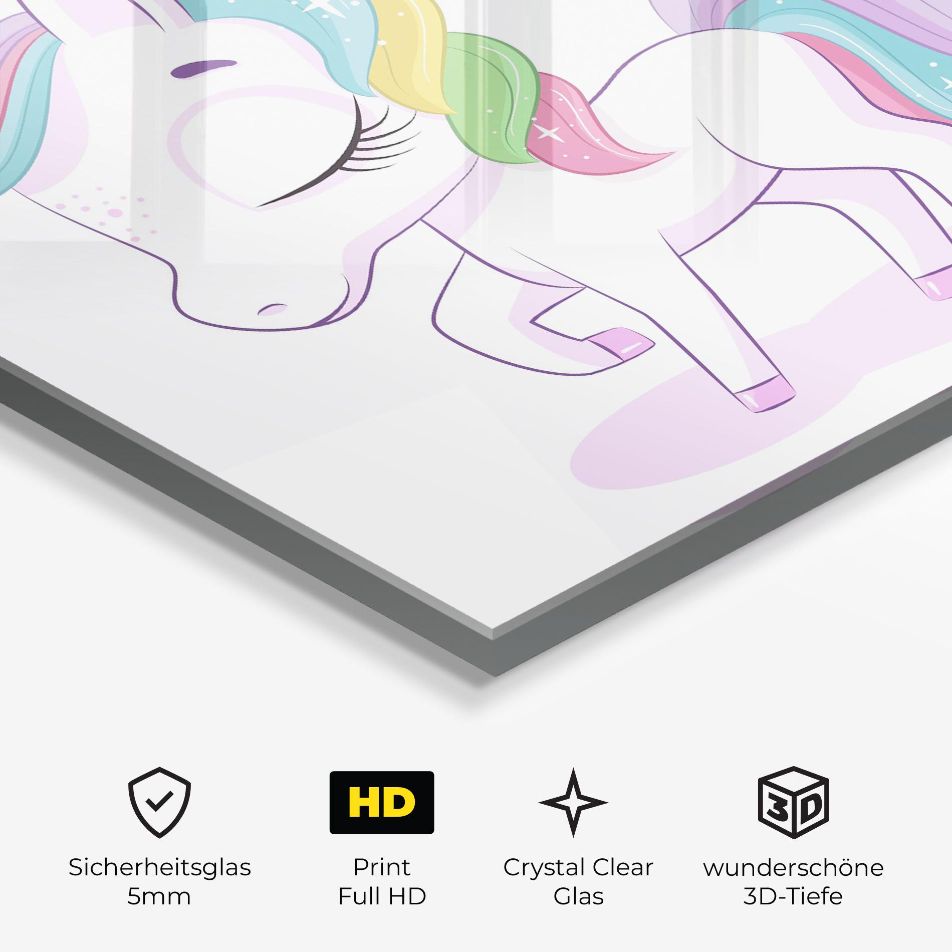 Glasbild Unicorn mockup 3