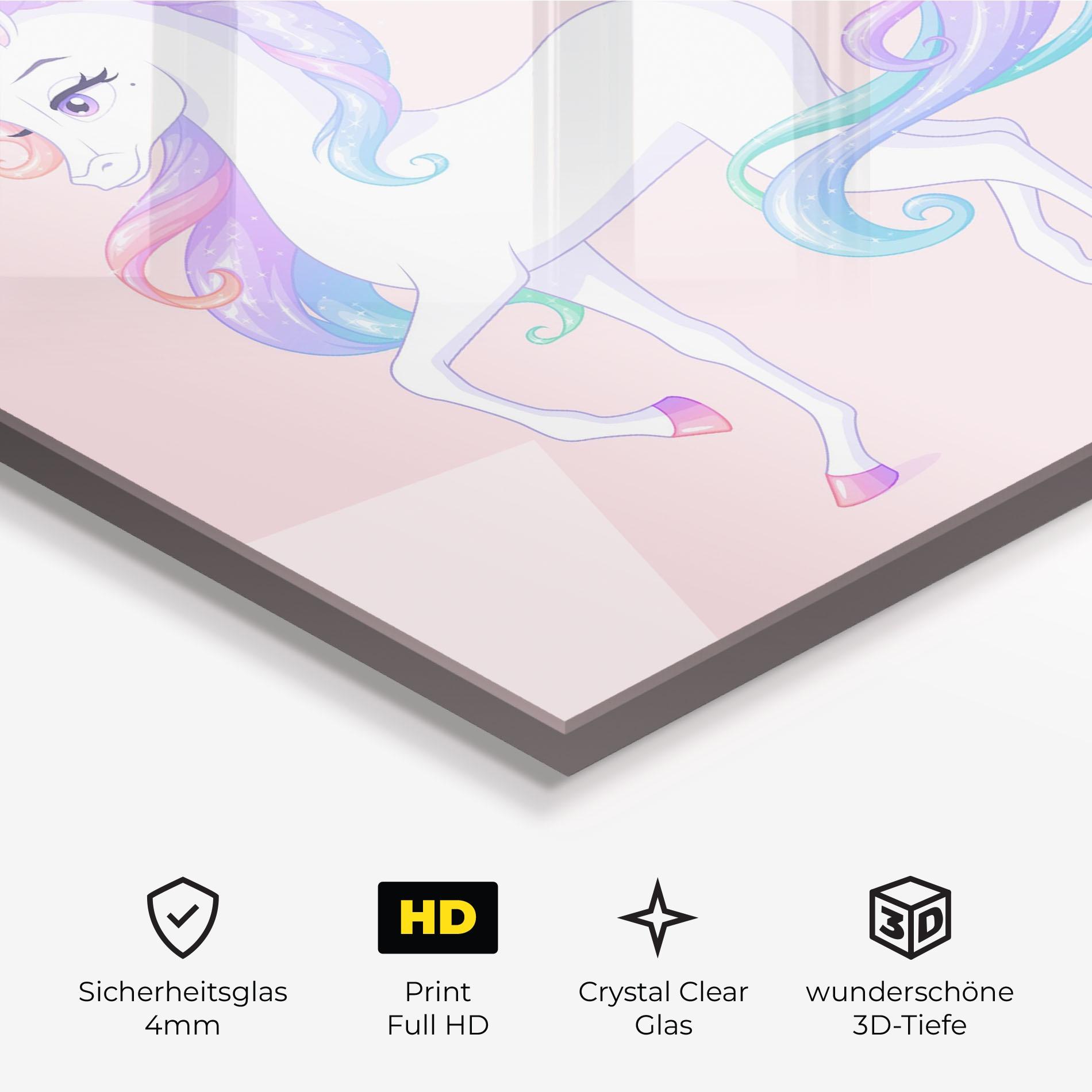 Glasbild Beautiful Unicorn mockup 3