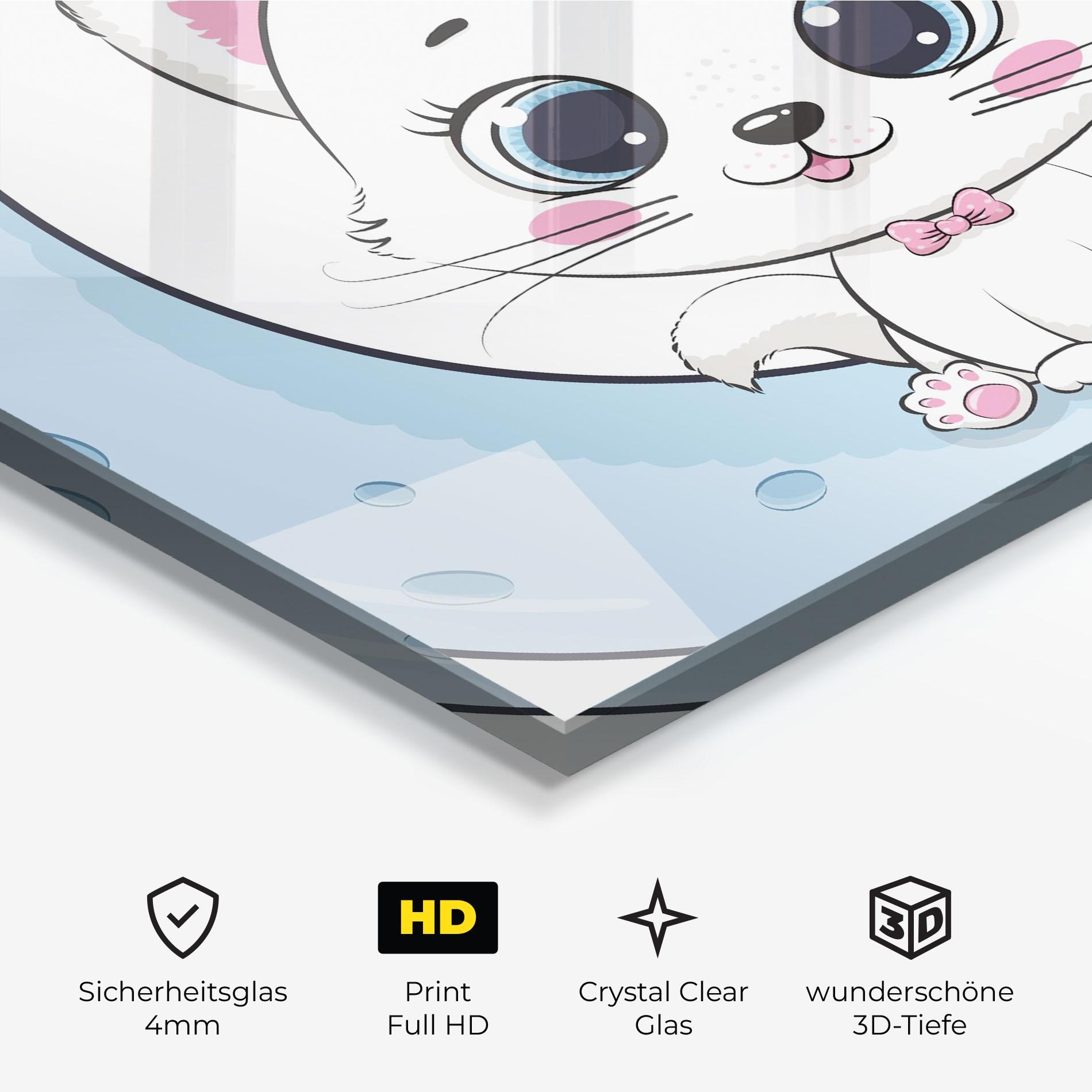 Glasbild Blue Moon Cat mockup 3