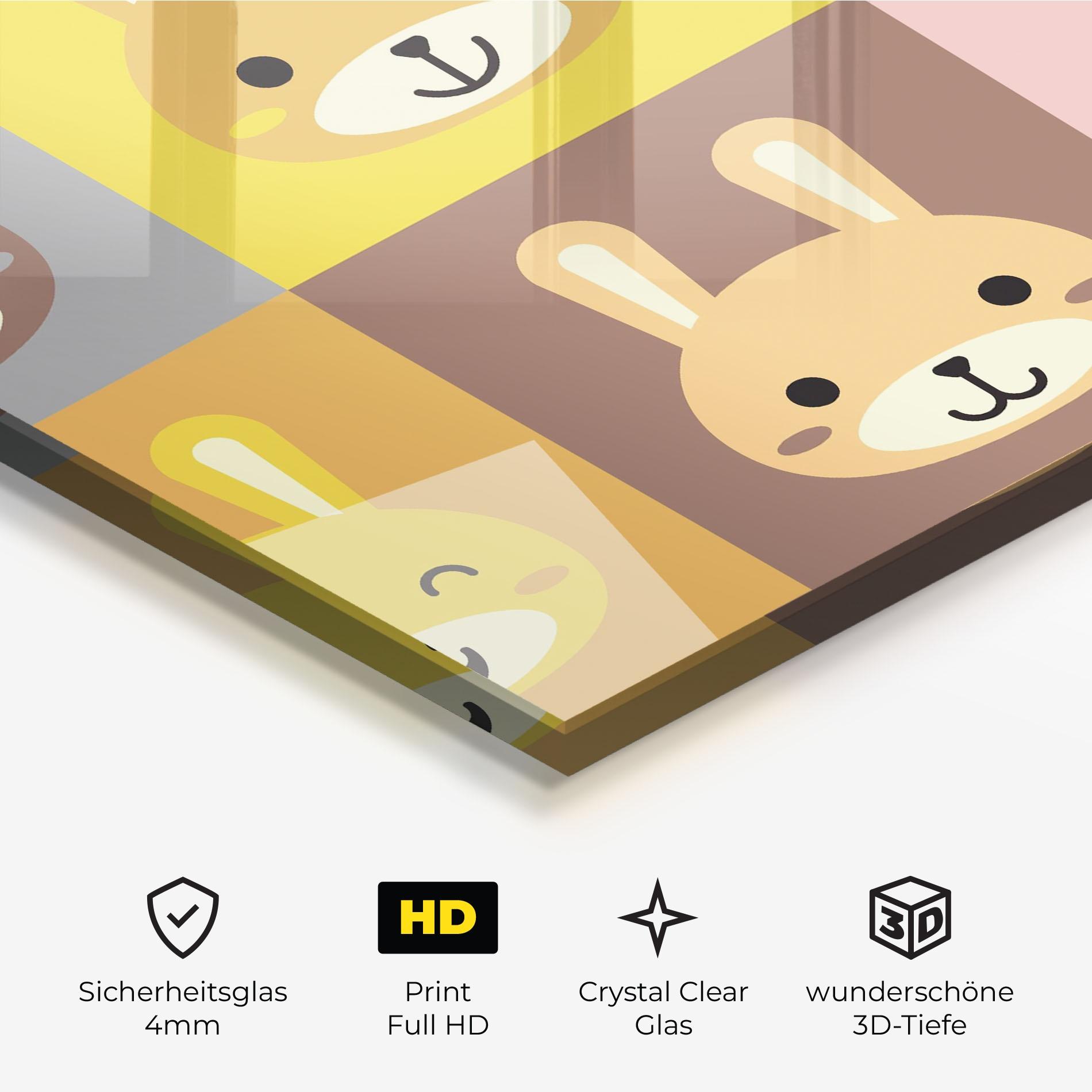 Glasbild Bunny Colors mockup 3