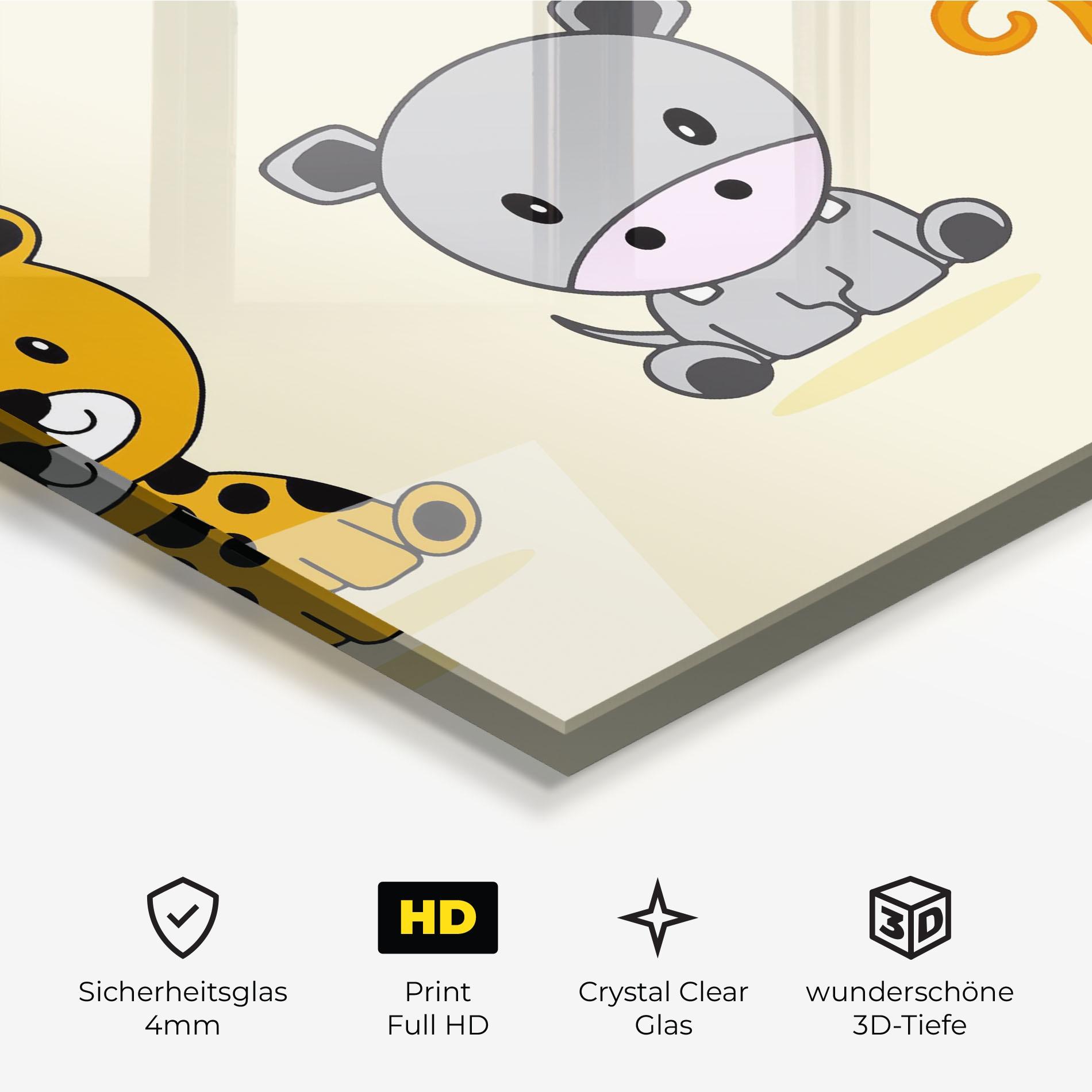 Glasbild Cream Animals mockup 3