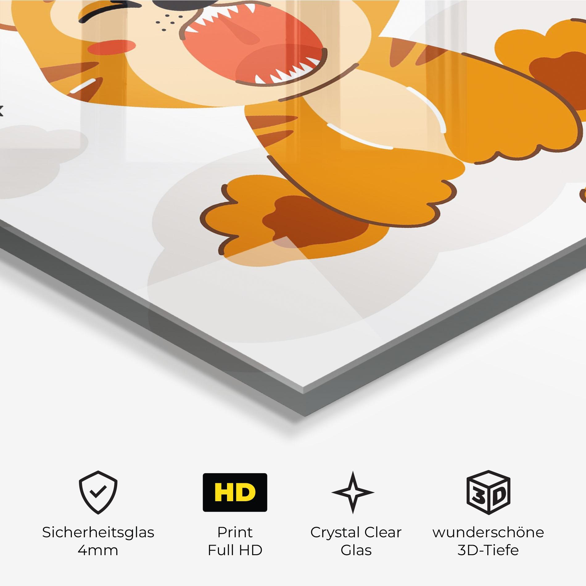 Glasbild Cute Sleepy Tiger mockup 3