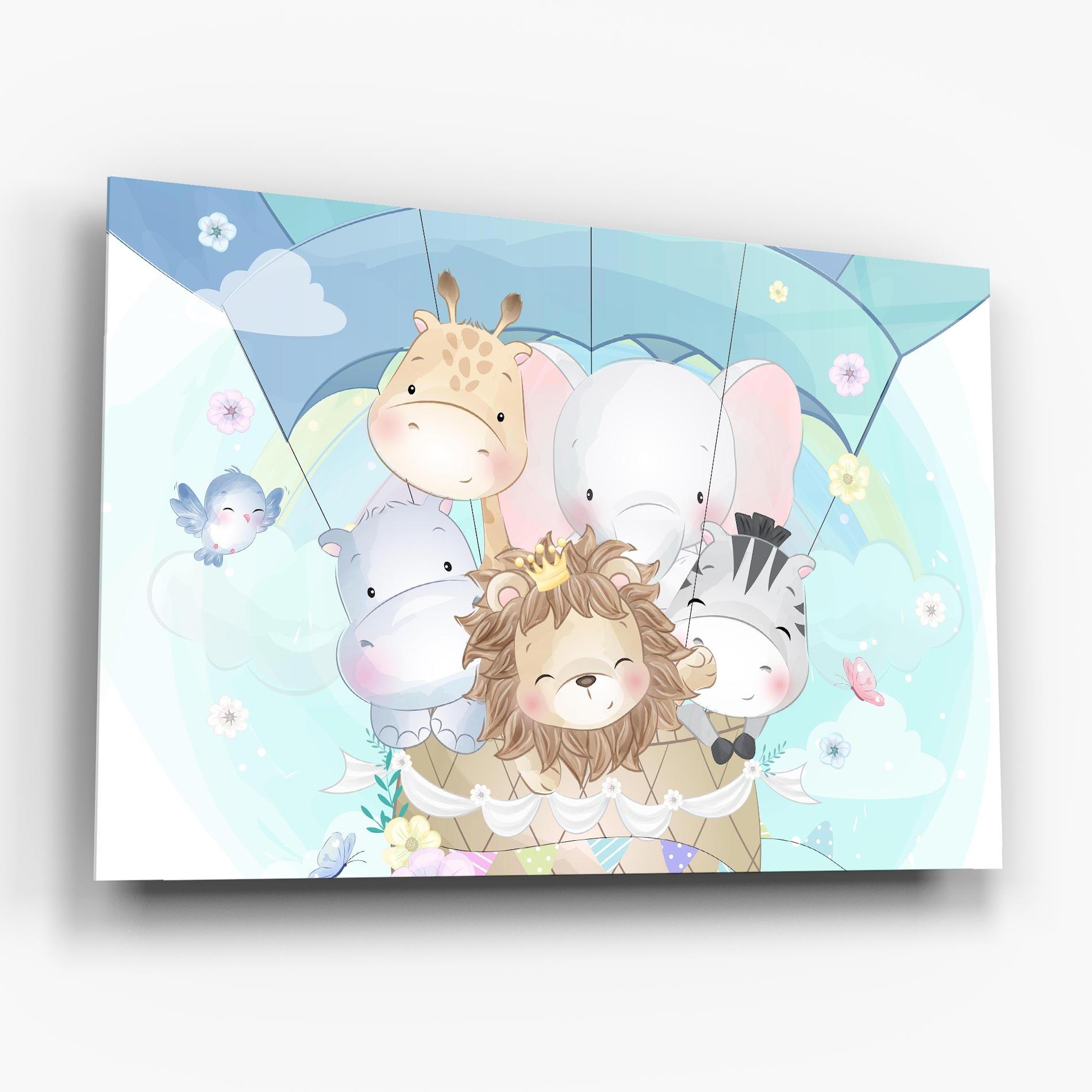 Glasbild Animals Flying mockup 6