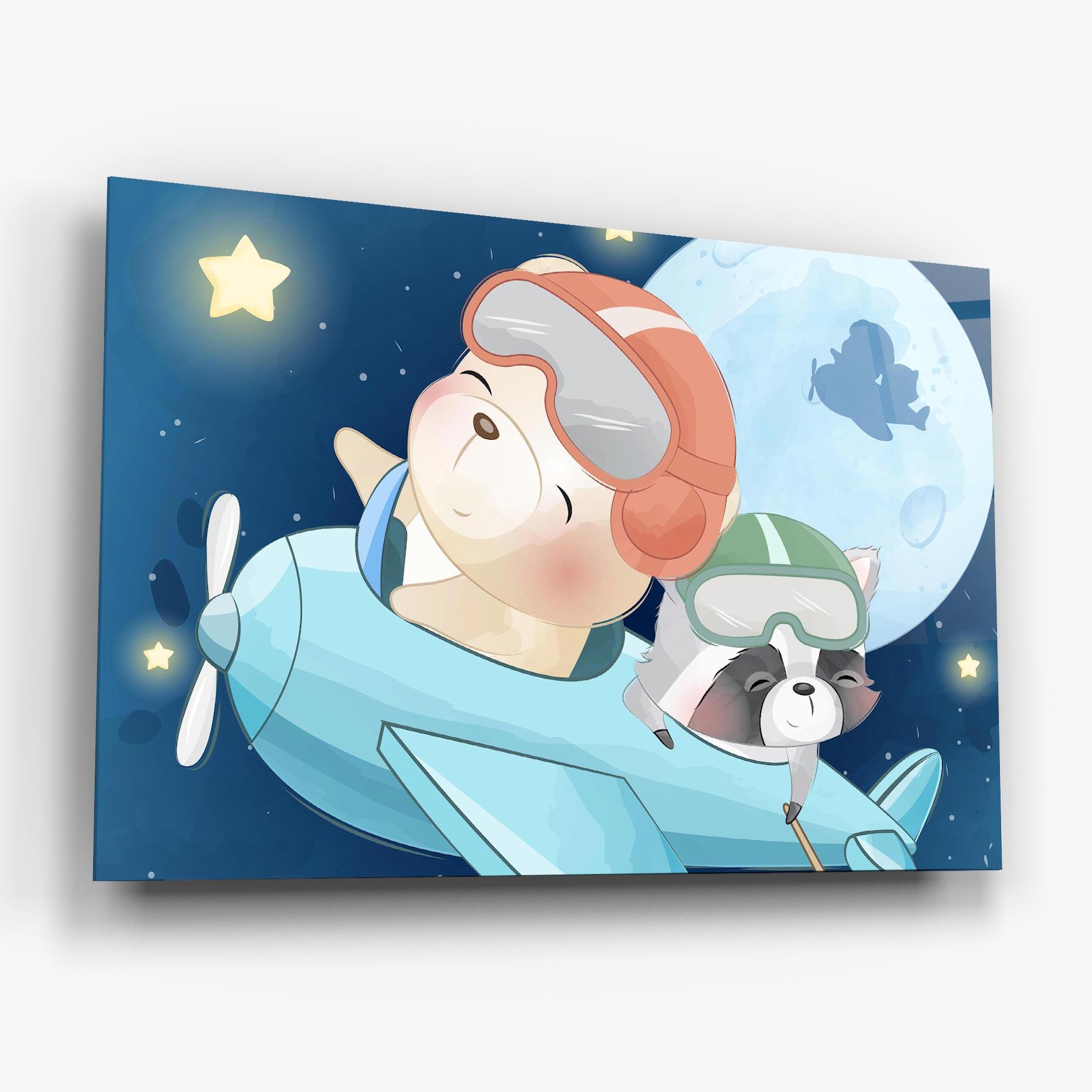 Glasbild Bear Flying Star mockup 6