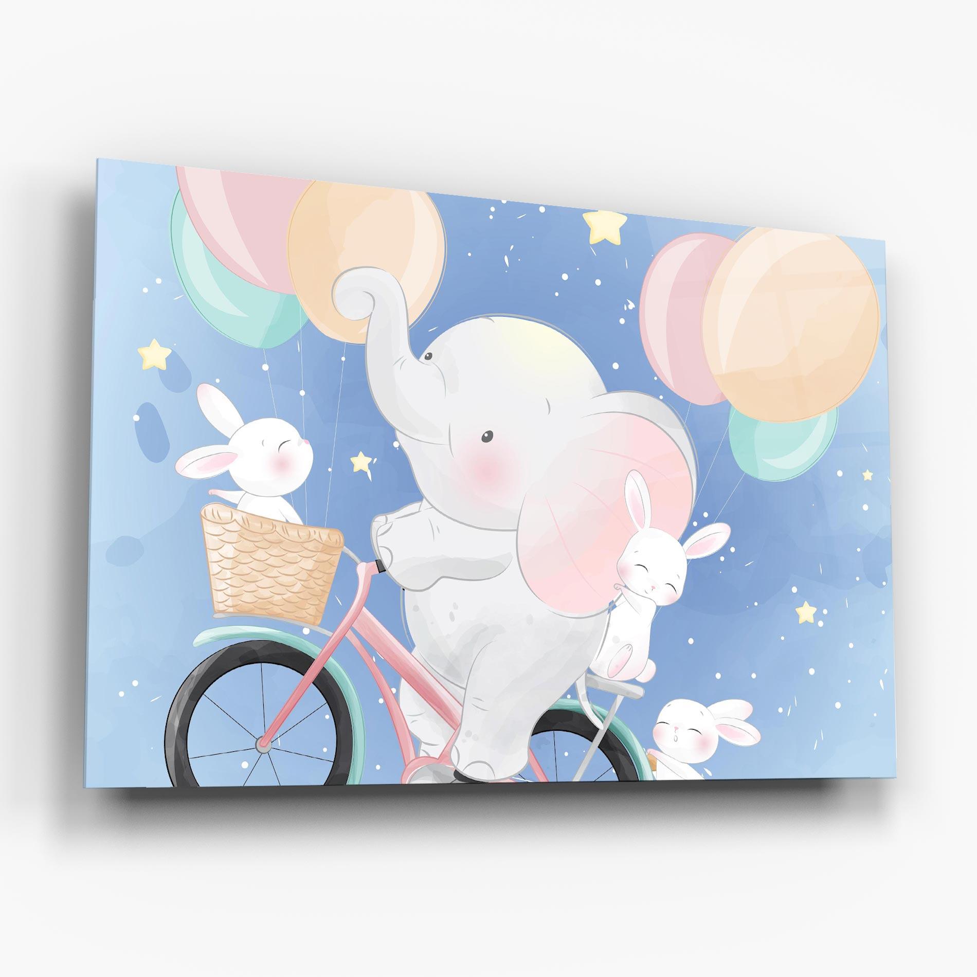 Glasbild Bike Elephant mockup 6