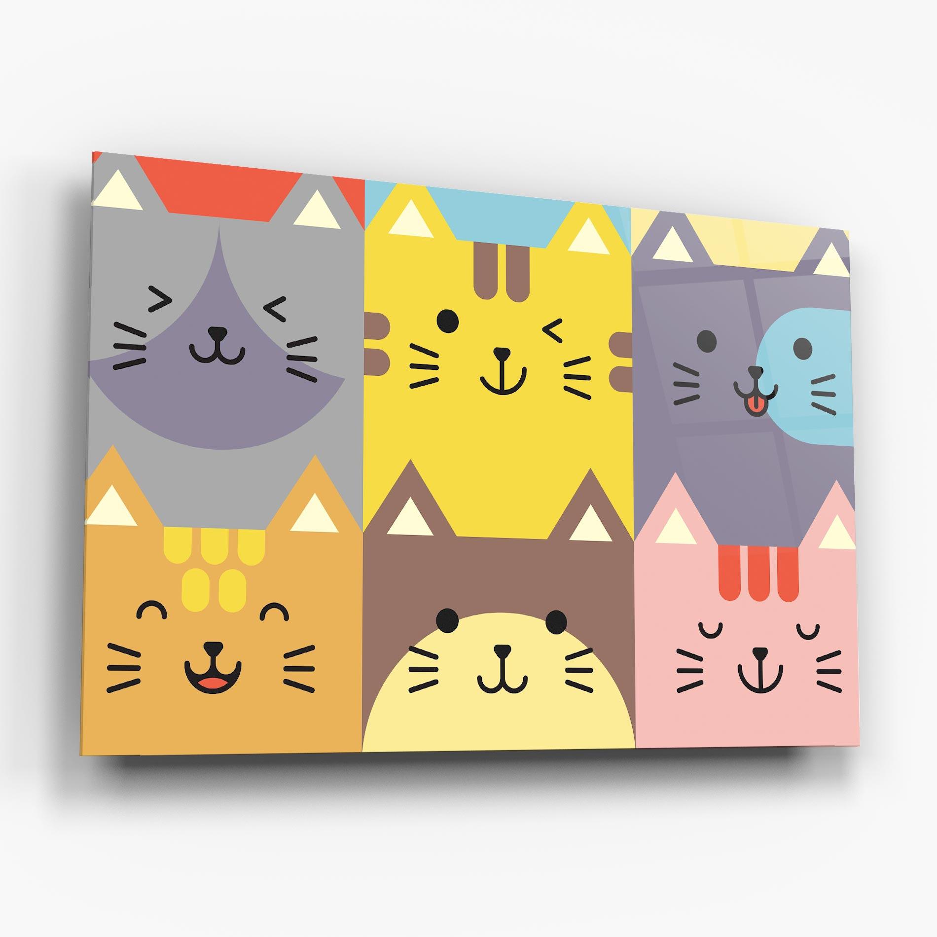 Glasbild Cat Colors mockup 6