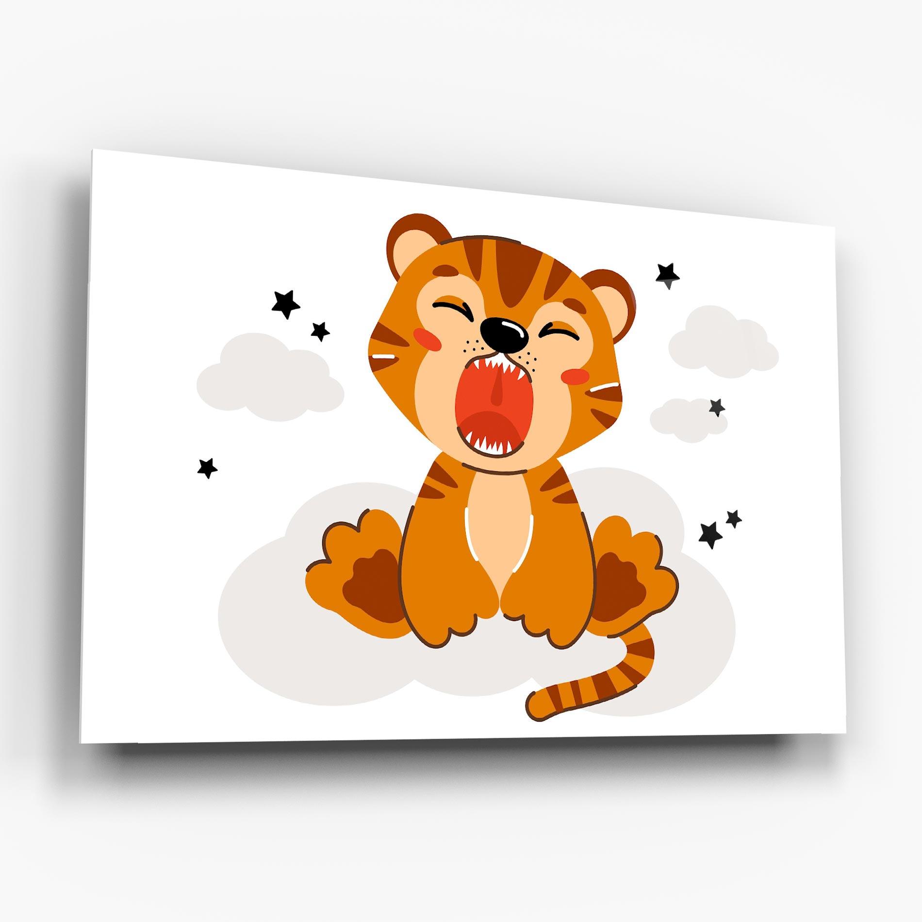 Glasbild Cute Sleepy Tiger mockup 6