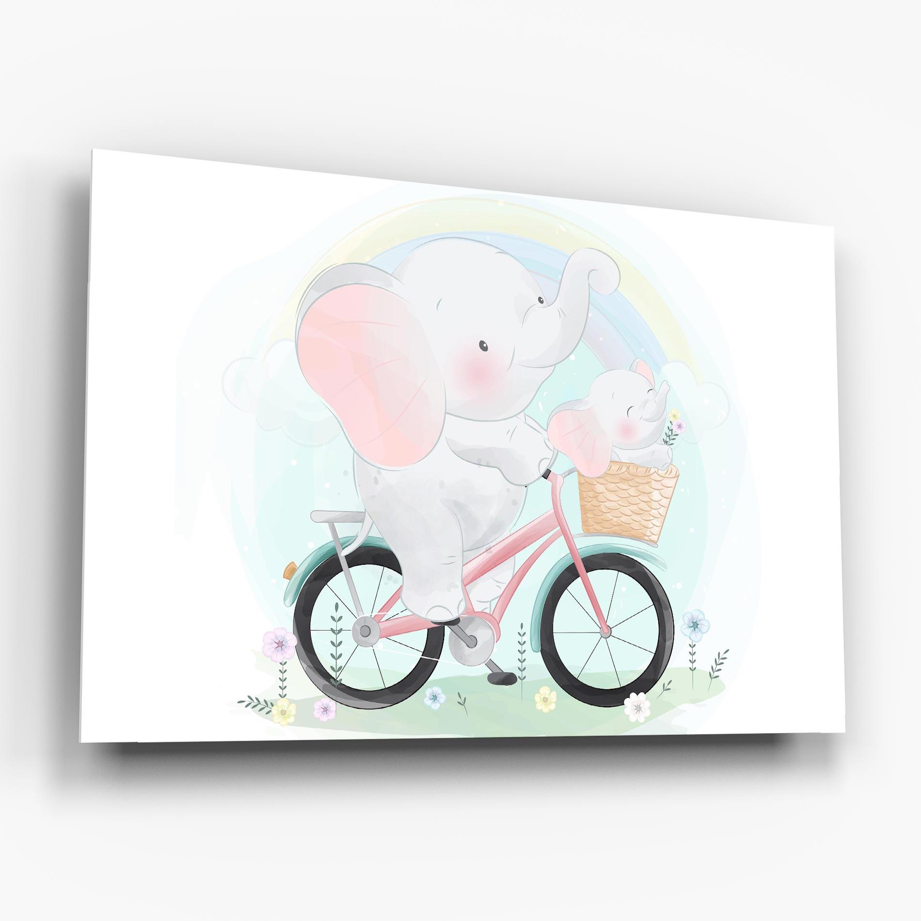Glasbild Elephant Bike mockup 6