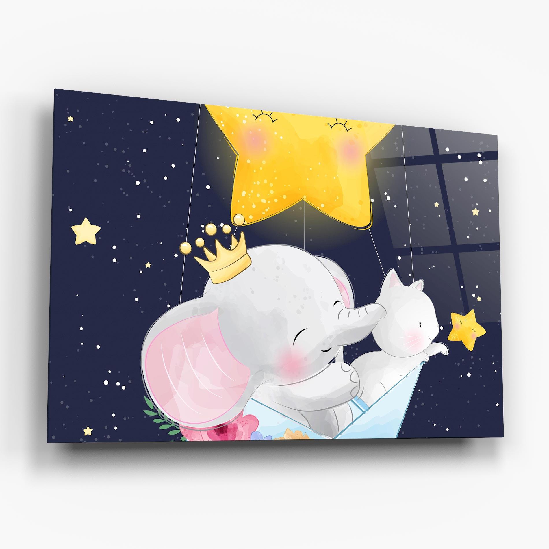 Glasbild Elephant Cat mockup 6