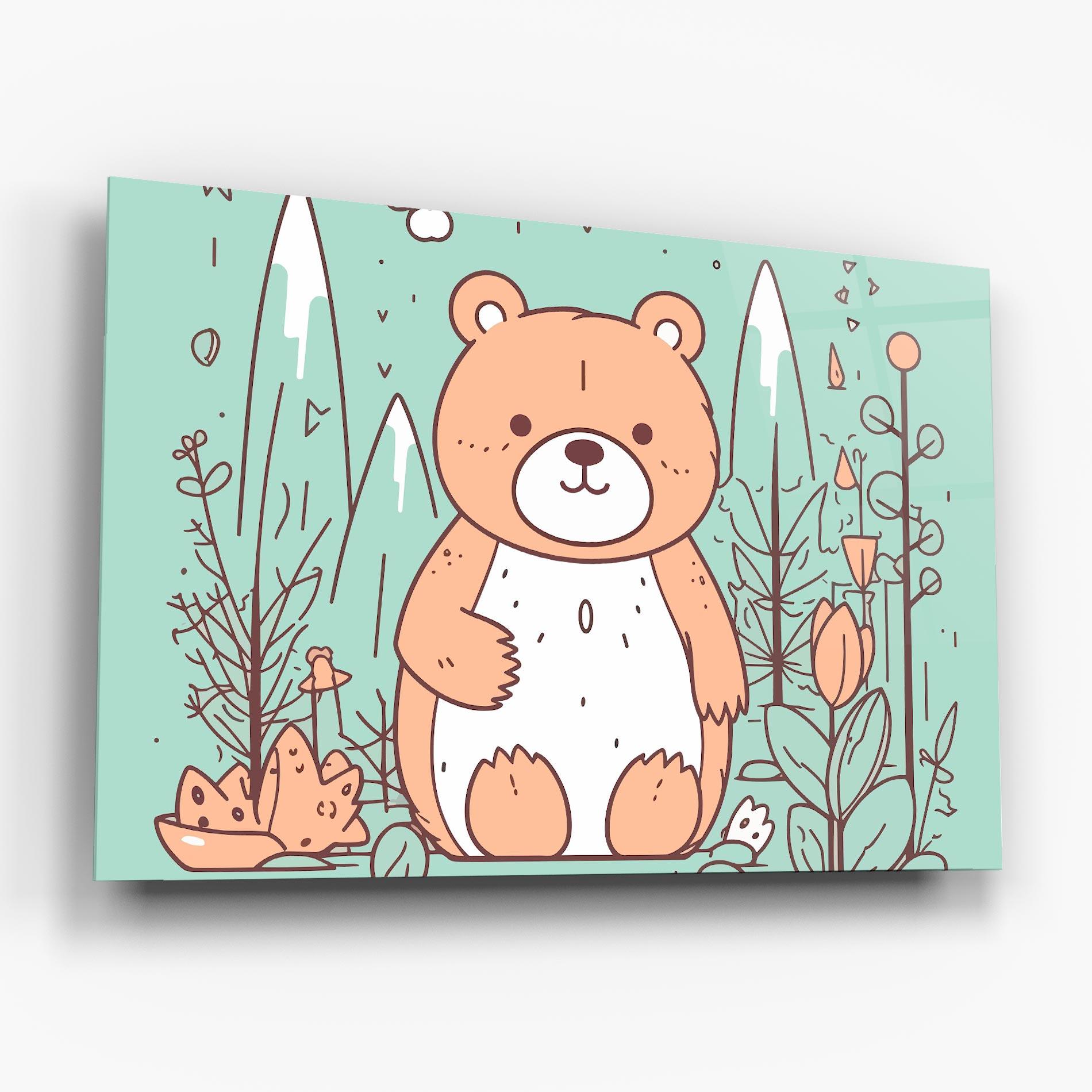 Glasbild Forest Cute Bear mockup 6