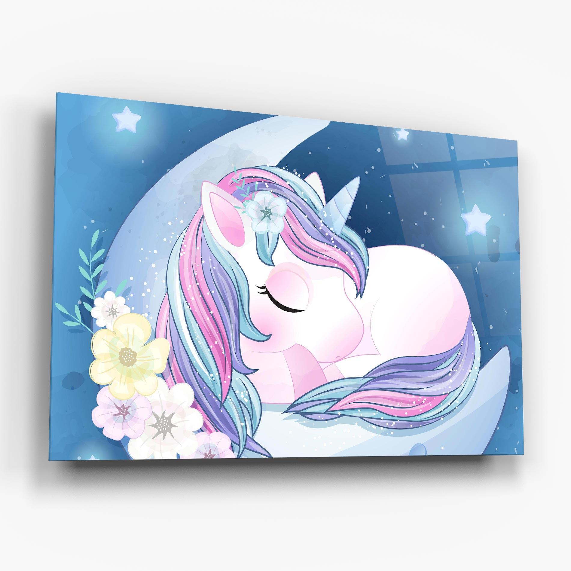 Glasbild Moon Unicorn mockup 6