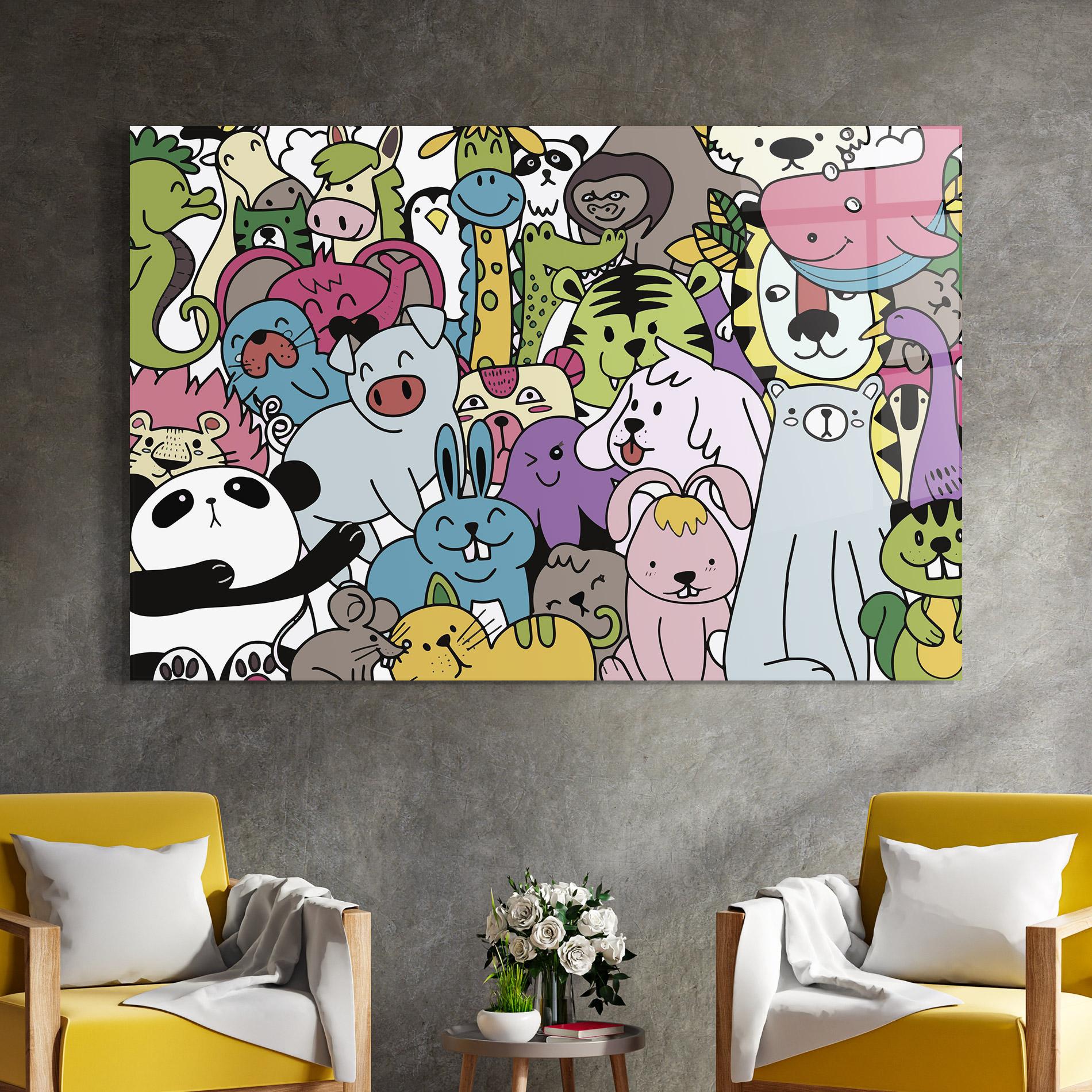 Glasbild Animals Cartoon mockup 4