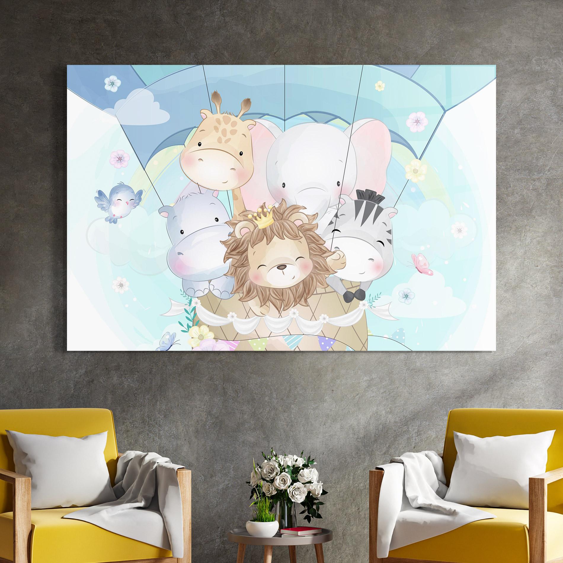 Glasbild Animals Flying mockup 4