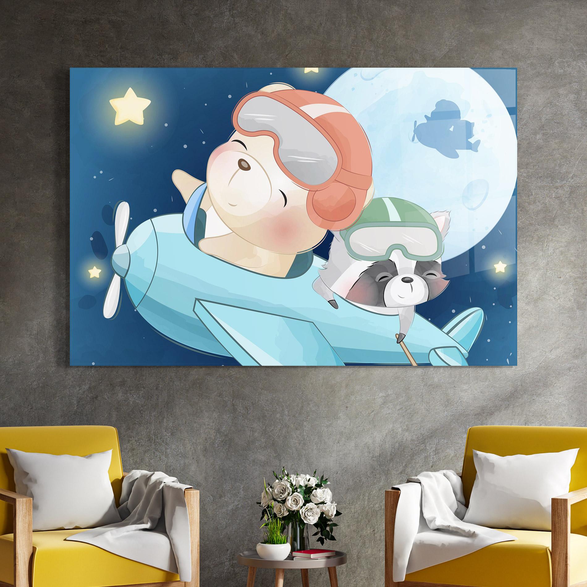 Glasbild Bear Flying Star mockup 4