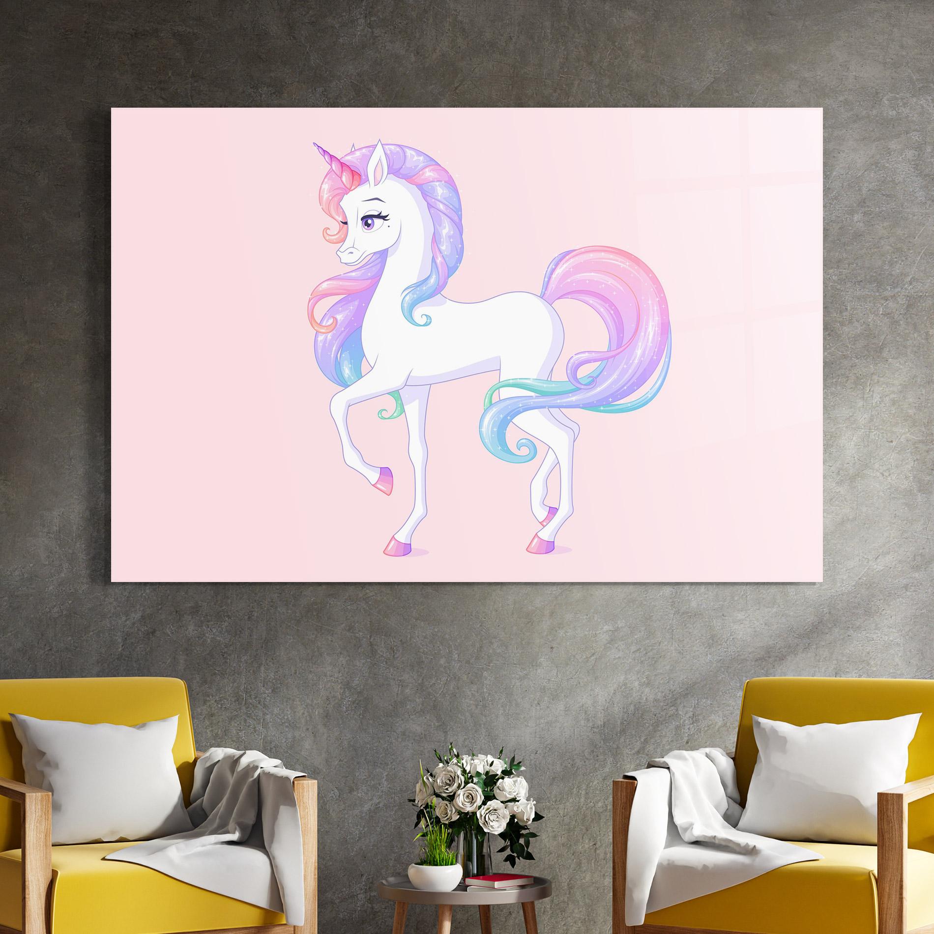 Glasbild Beautiful Unicorn mockup 4