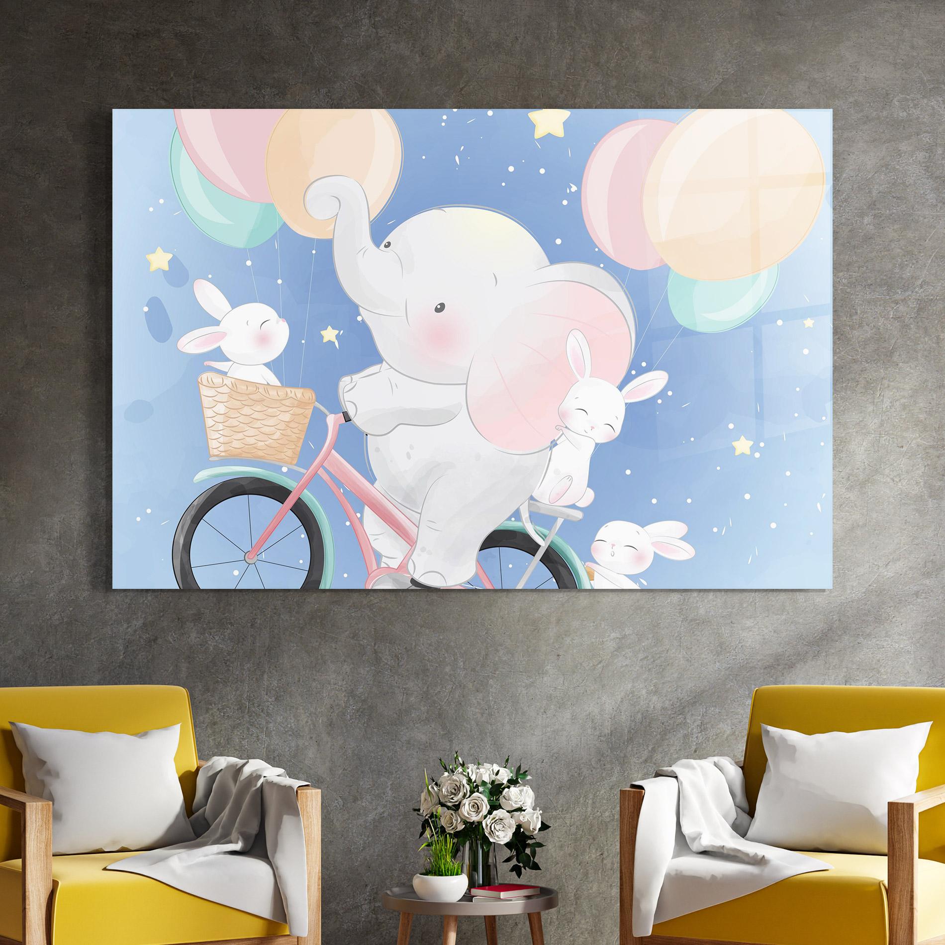 Glasbild Bike Elephant mockup 4