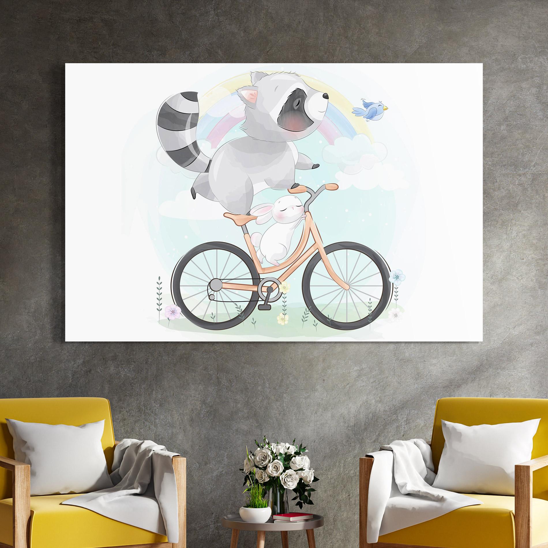 Glasbild Bike Ride Animal mockup 4