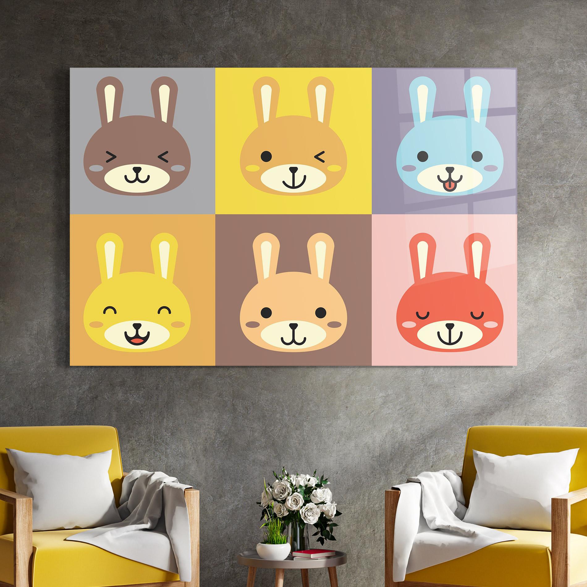 Glasbild Bunny Colors mockup 4