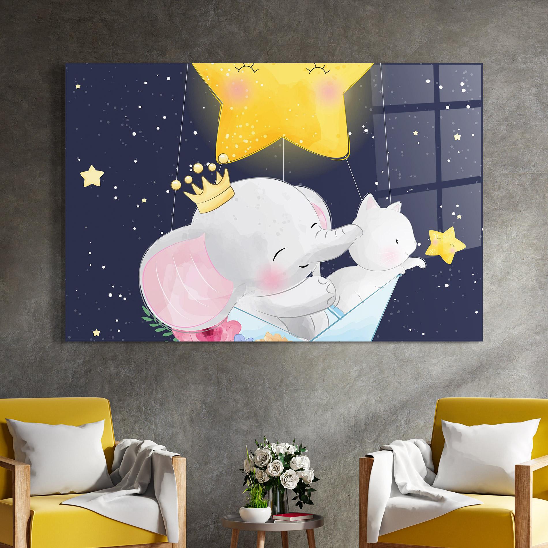 Glasbild Elephant Cat mockup 4