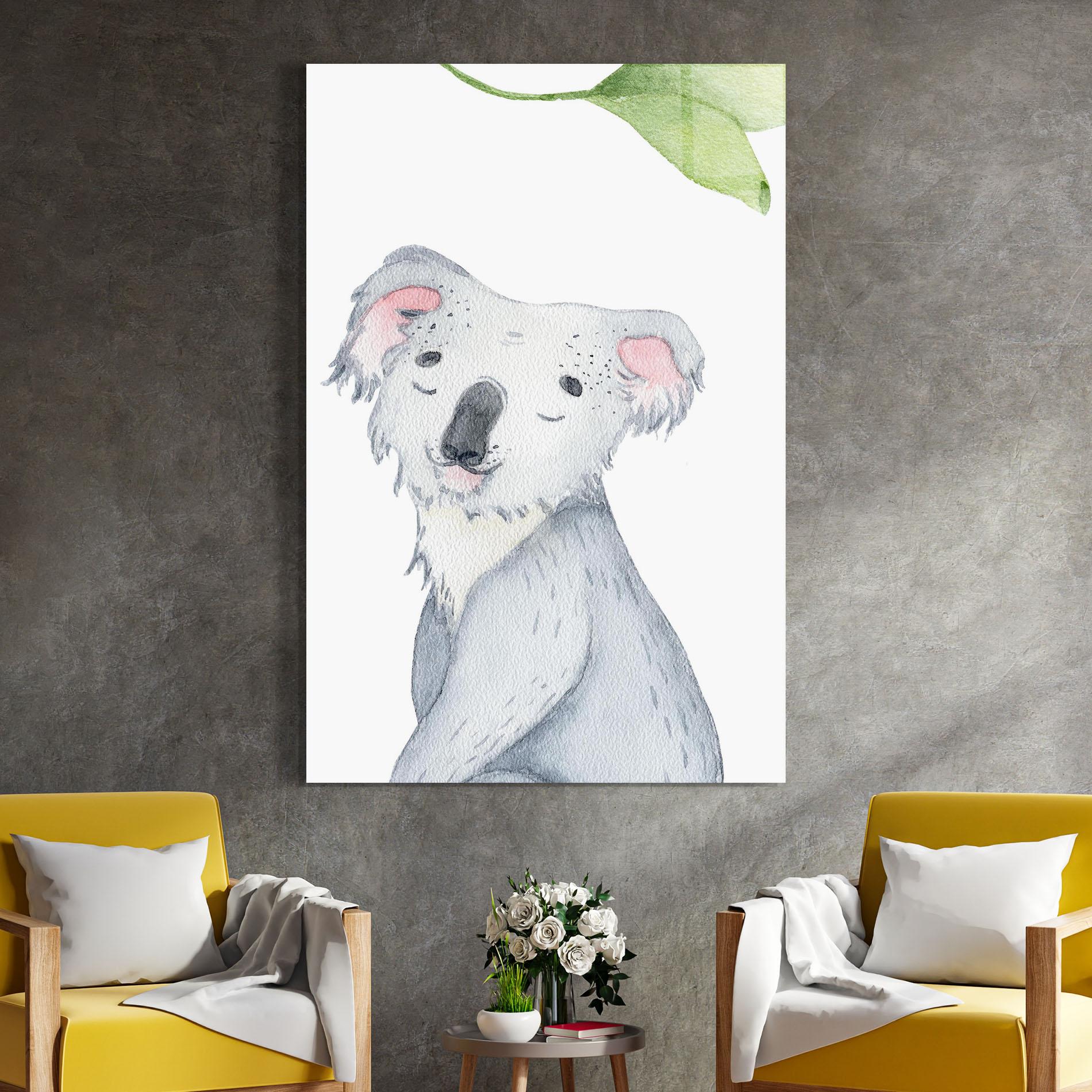 Glasbild Baby Koala mockup 4