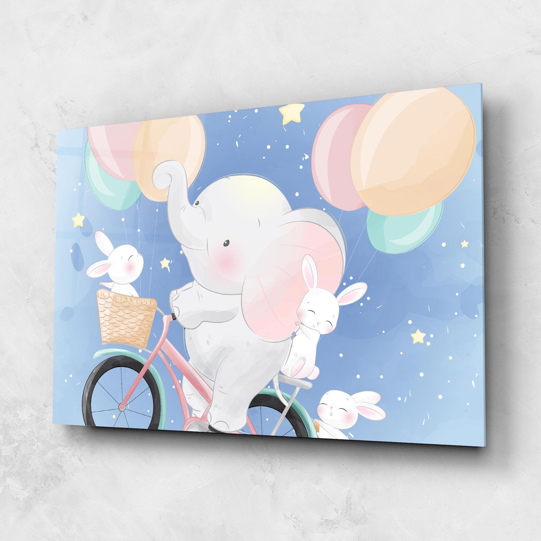 Glasbild Bike Elephant mockup 1