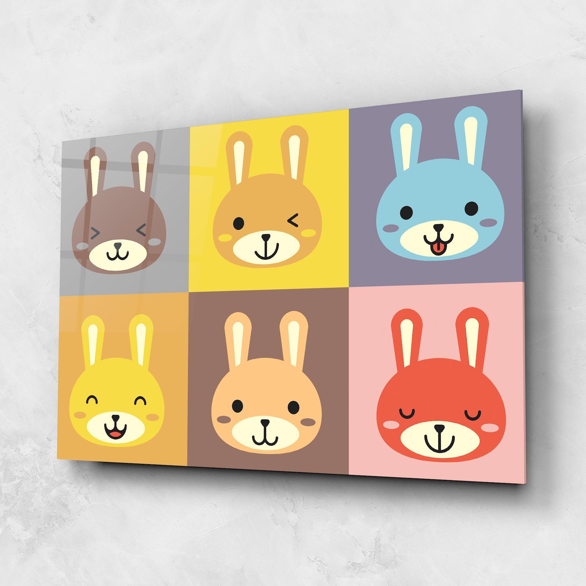 Glasbild Bunny Colors mockup 1