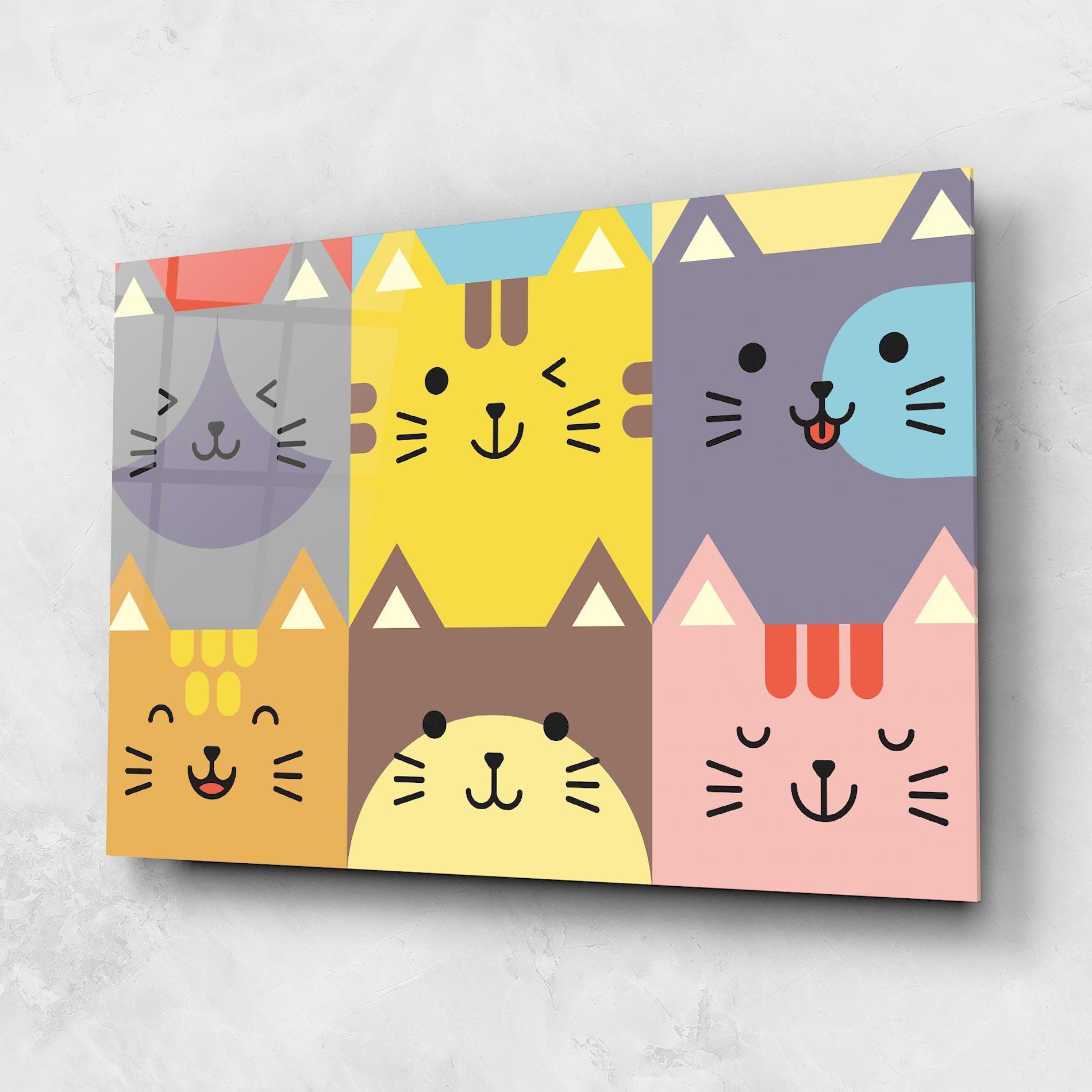 Glasbild Cat Colors mockup 1