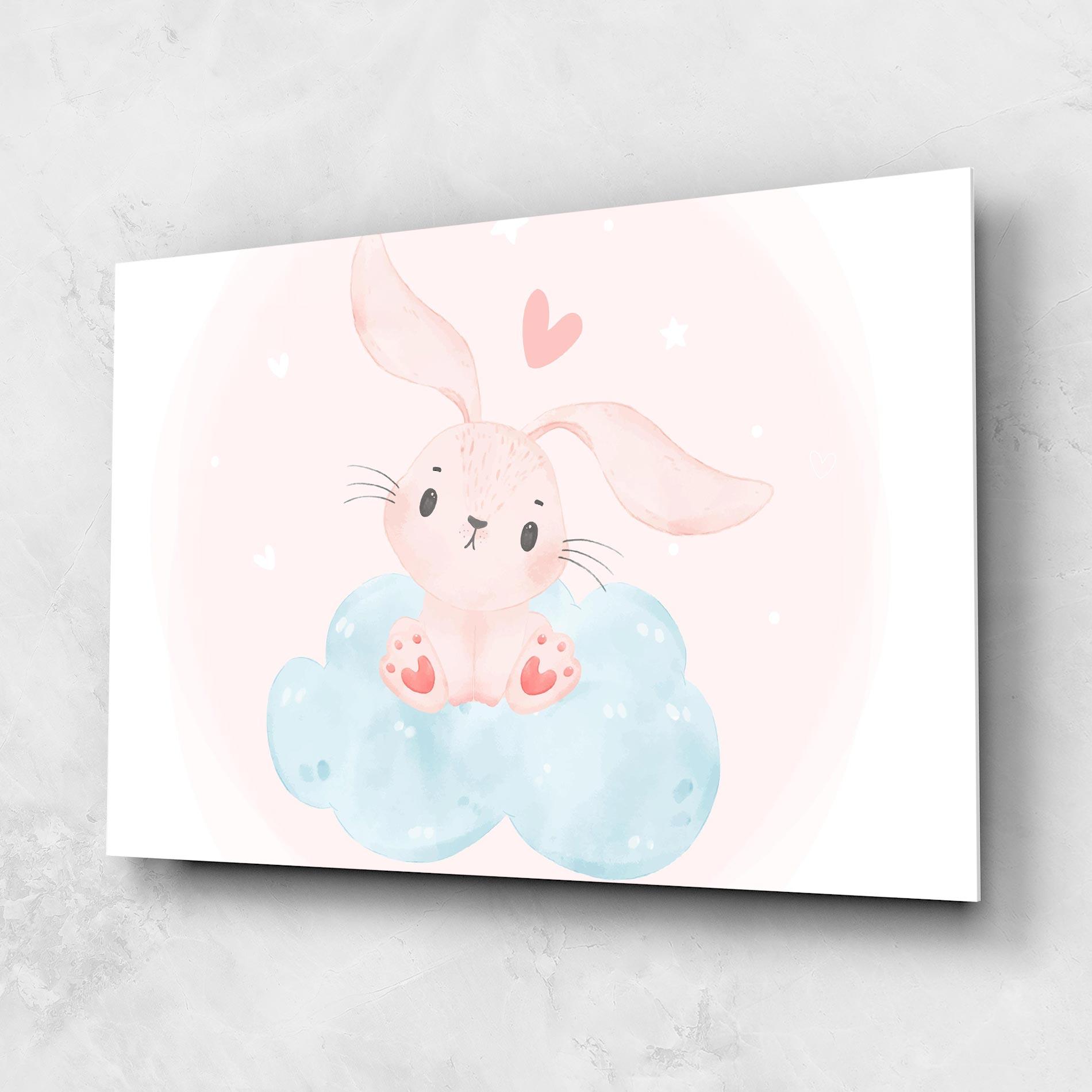 Glasbild Cloud Pink Bunny mockup 1