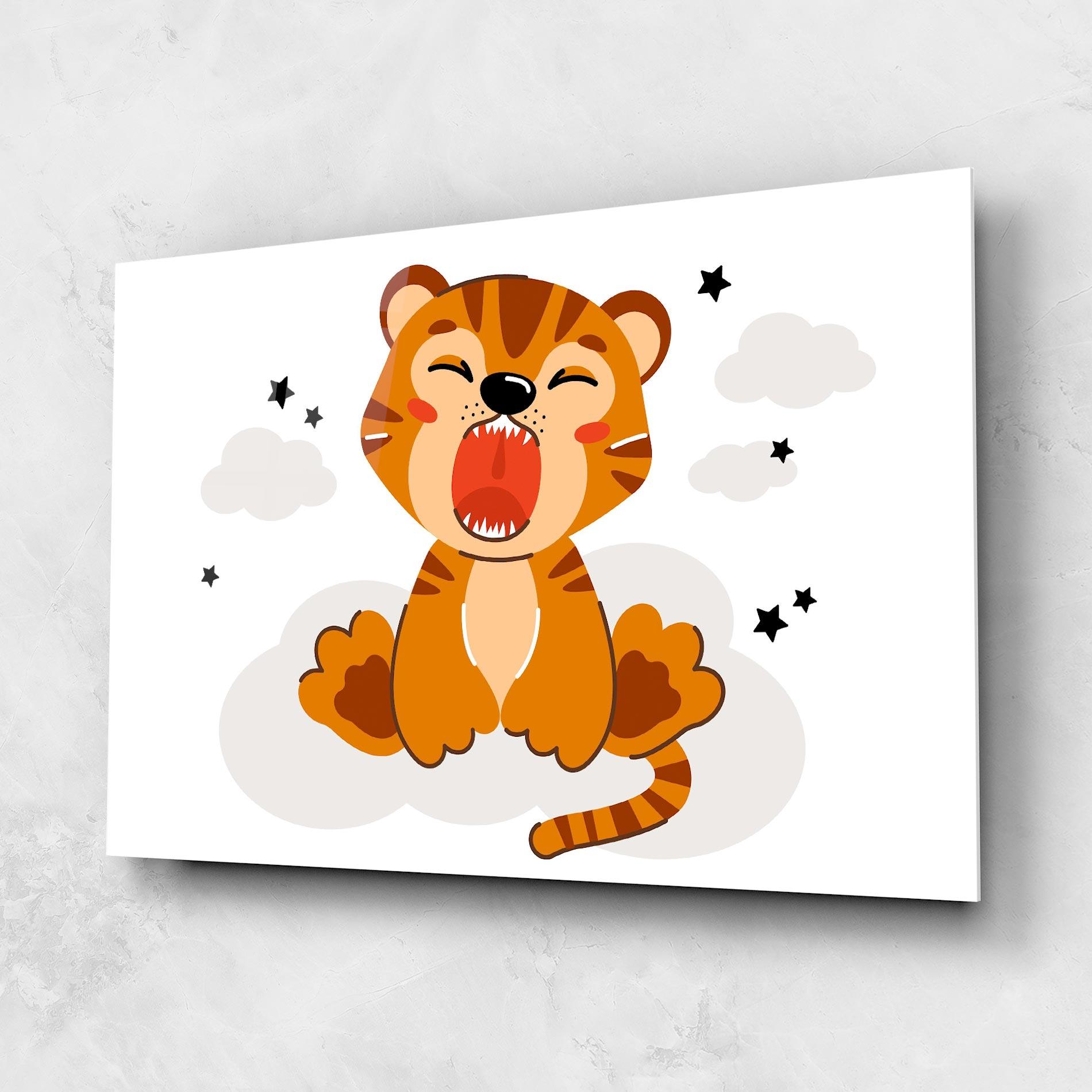 Glasbild Cute Sleepy Tiger mockup 1