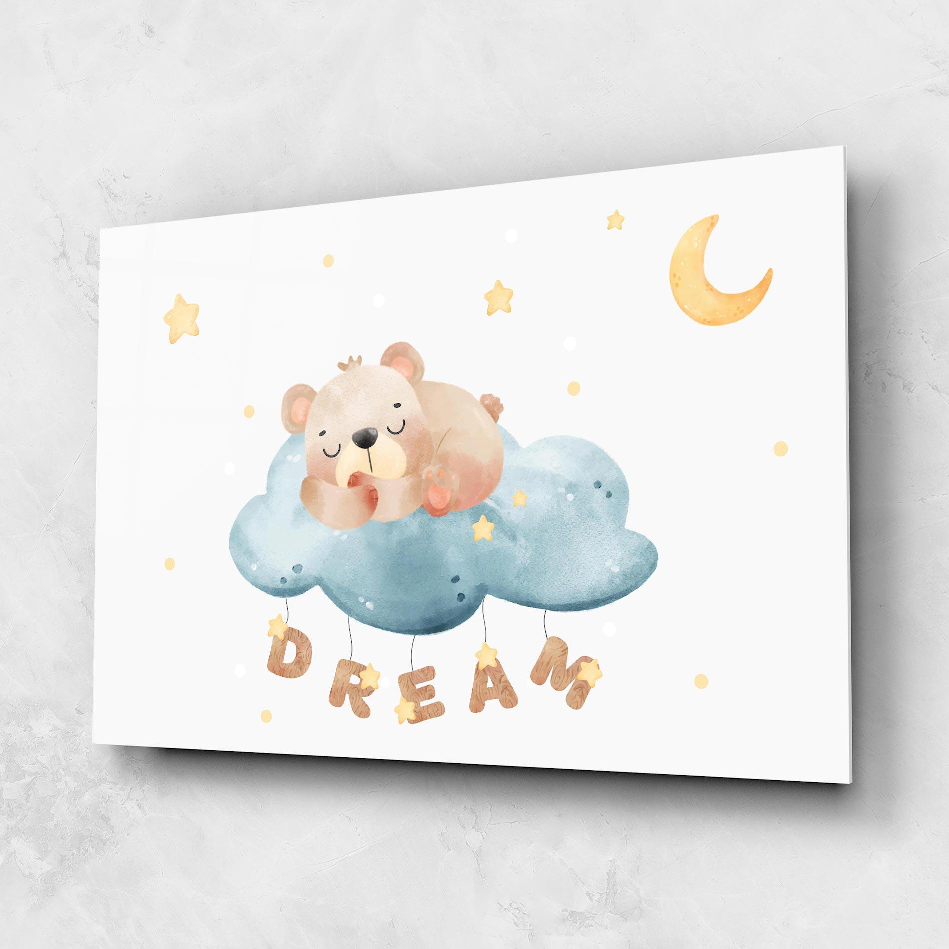 Glasbild Dream Sleepy Bear mockup 1