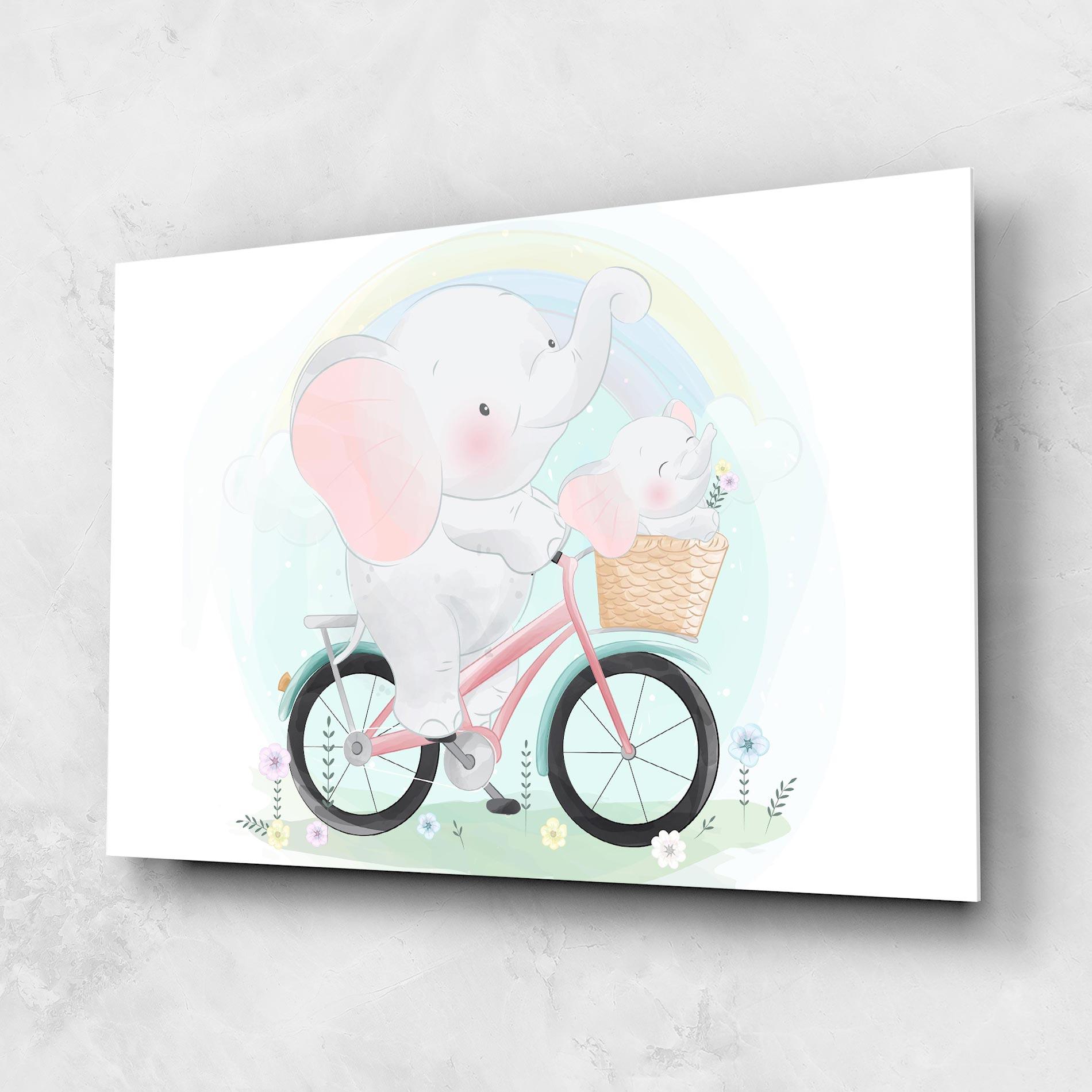 Glasbild Elephant Bike mockup 1