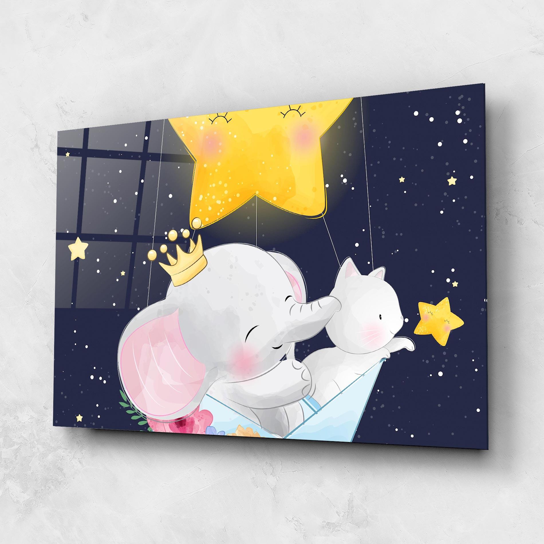 Glasbild Elephant Cat mockup 1
