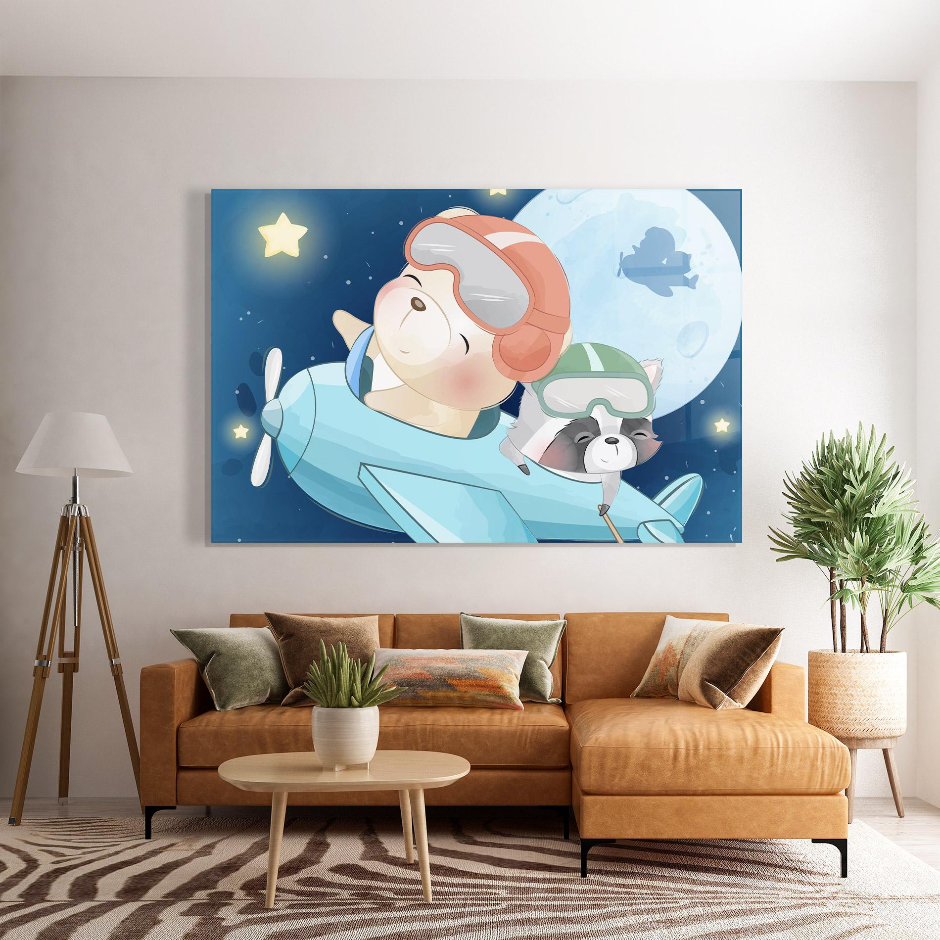 Glasbild Bear Flying Star mockup 7